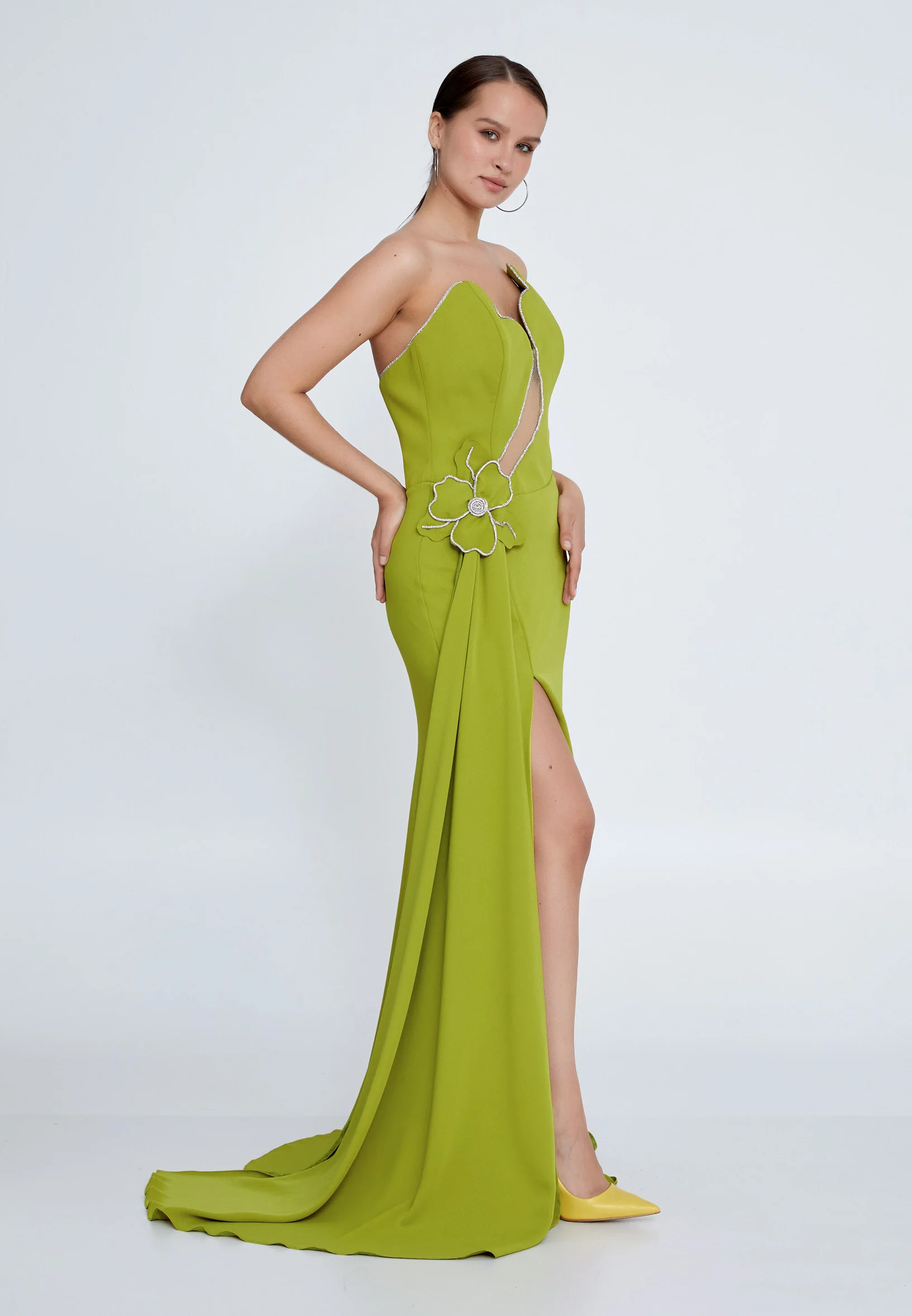 Sleeveless Maxi Viscose Column Regular Wedding Guest Dress aln1810 - Image 9