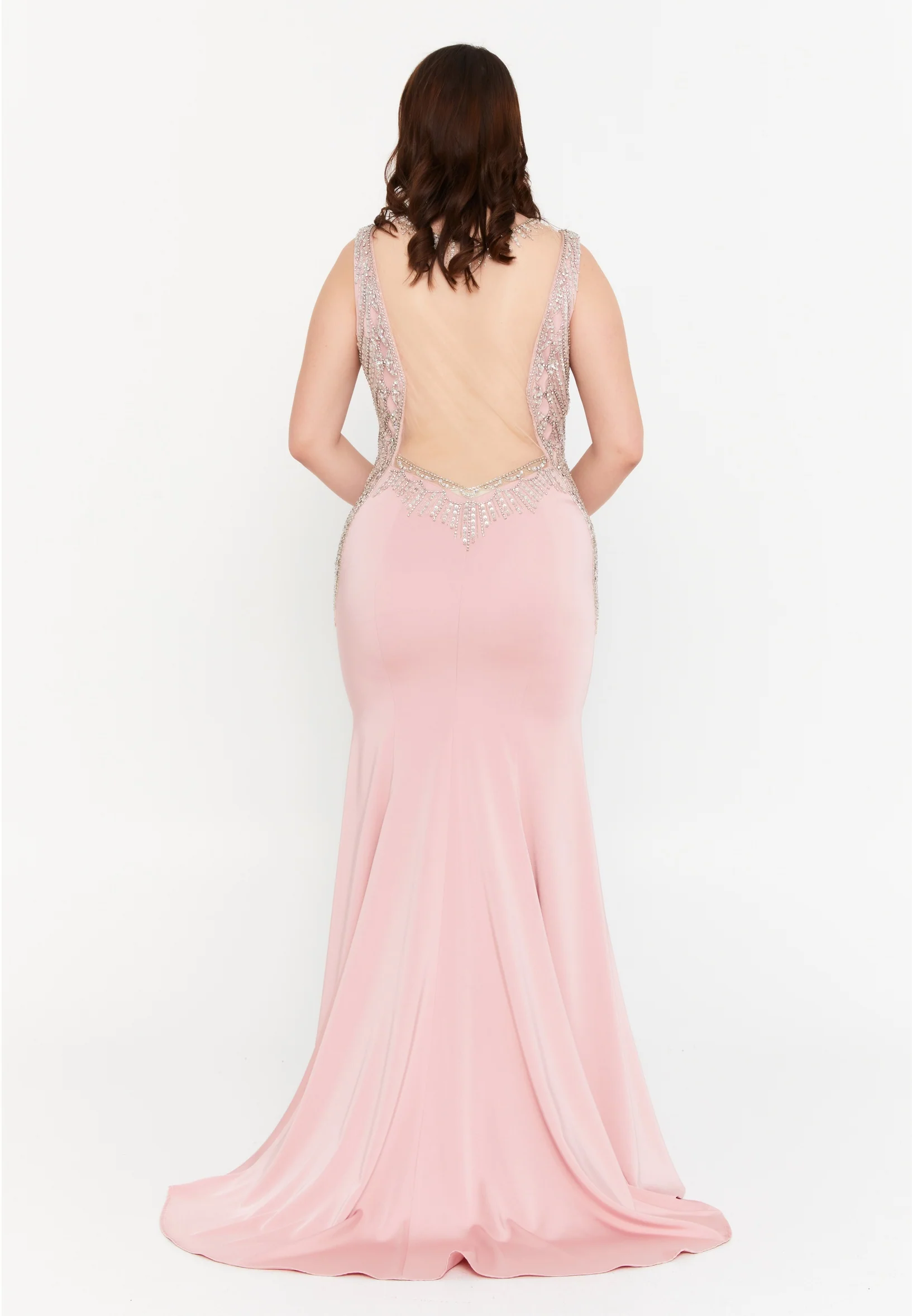Sleeveless Maxi Viscose Mermaid Plus Size Wedding Guest Dress mtcmt001 - Image 2