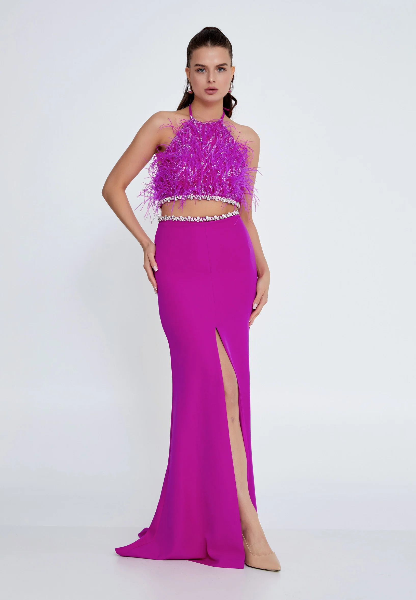 Sleeveless Maxi Viscose Mermaid Regular Wedding Guest Dress prl0141 - Image 5
