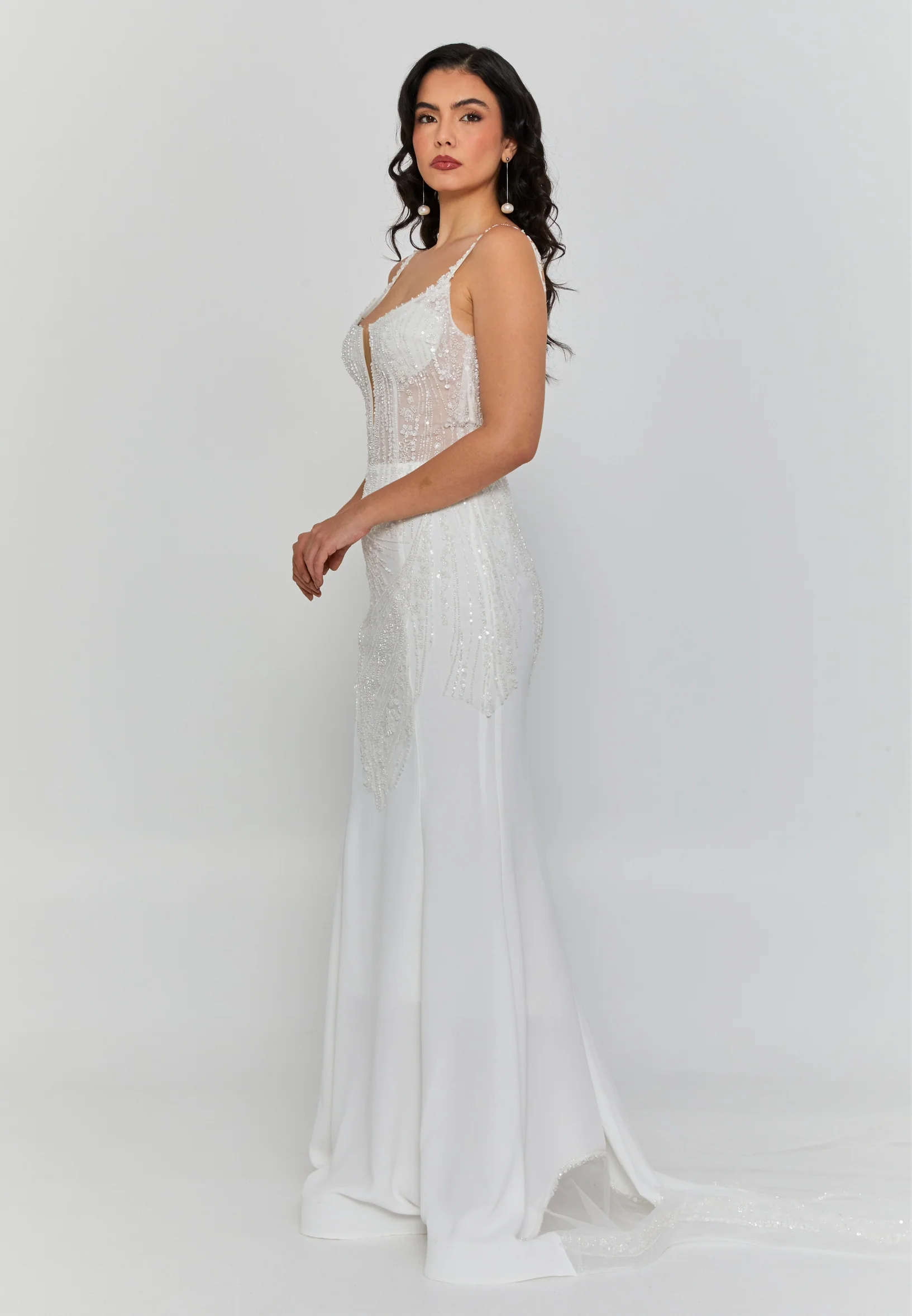 Sleeveless Maxi Viscose Regular Wedding Dress blv360052 - Image 5