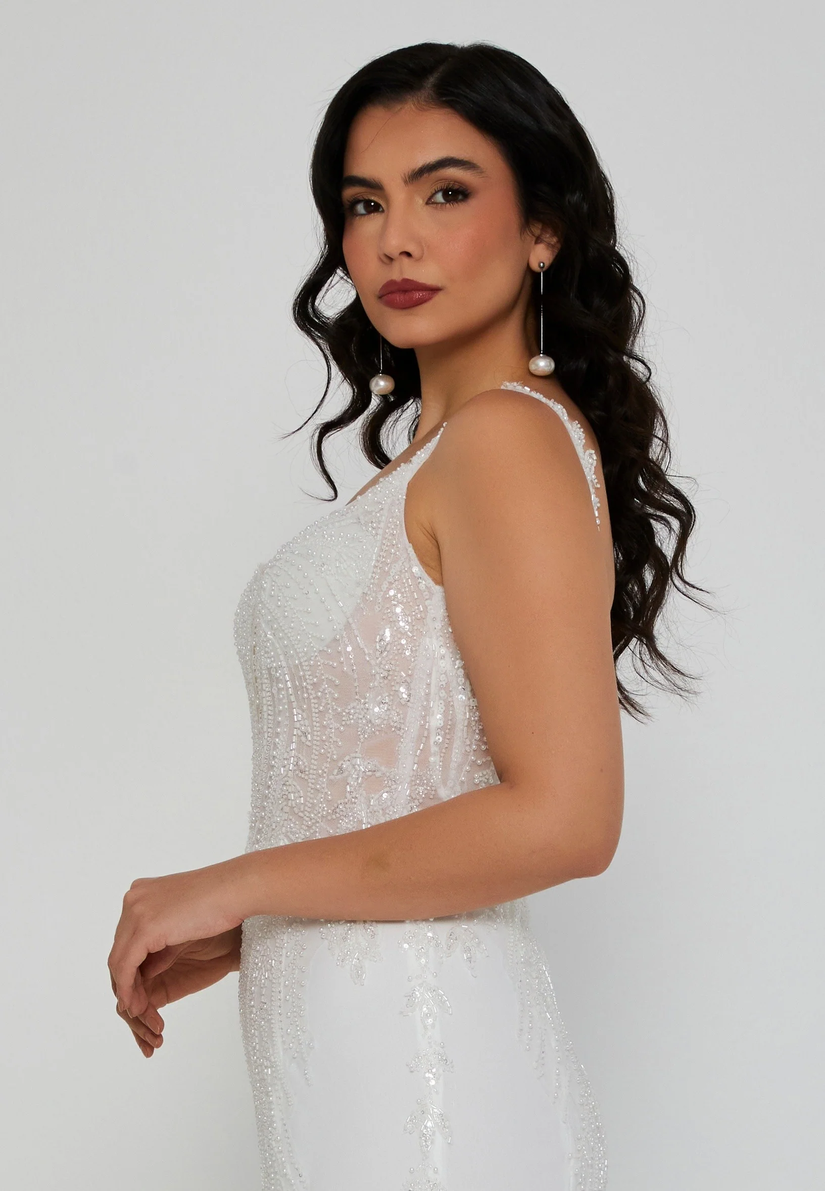 Sleeveless Maxi Viscose Regular Wedding Dress blv360053 - Image 2