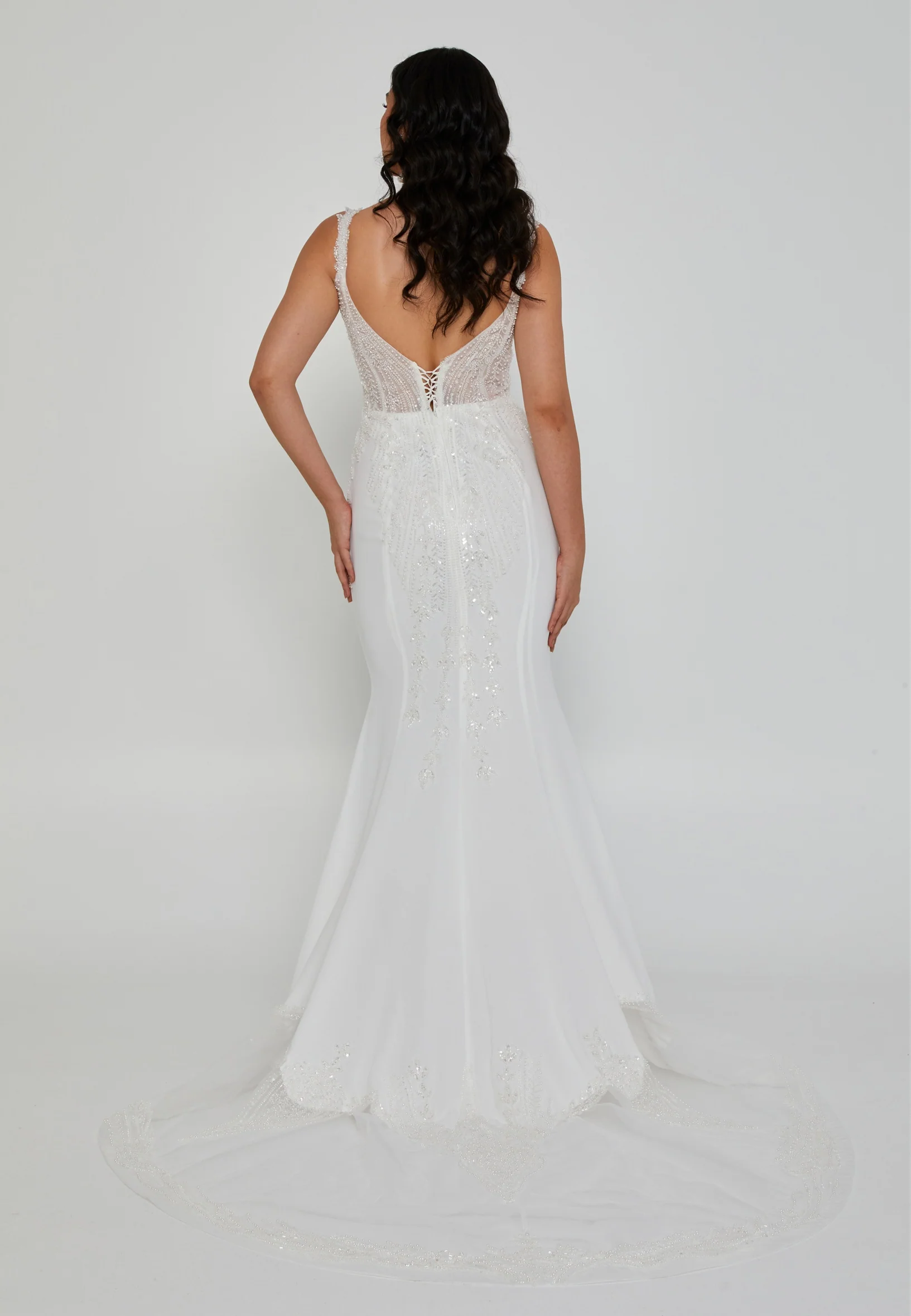 Sleeveless Maxi Viscose Regular Wedding Dress blv360053 - Image 4