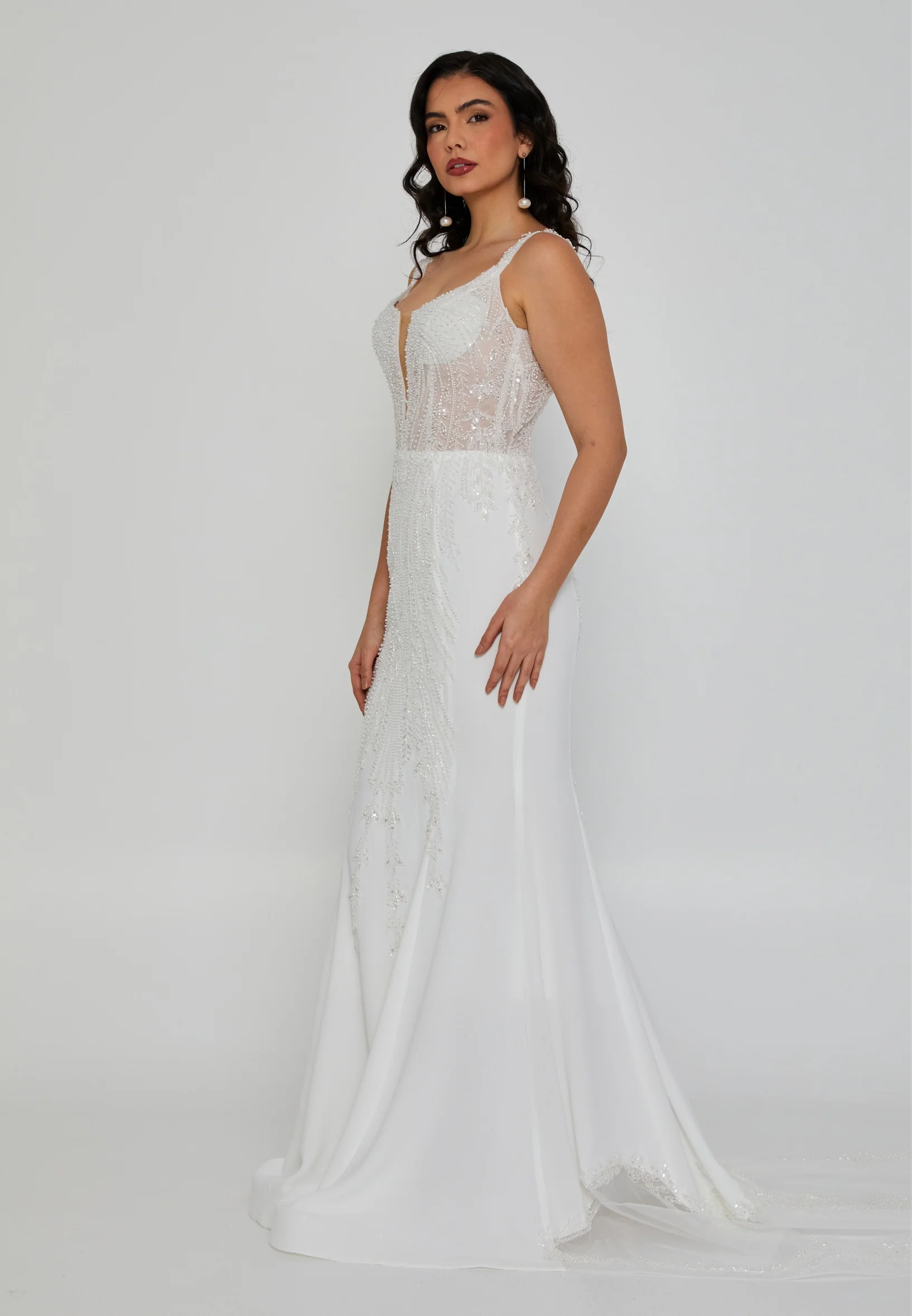 Sleeveless Maxi Viscose Regular Wedding Dress blv360053 - Image 5
