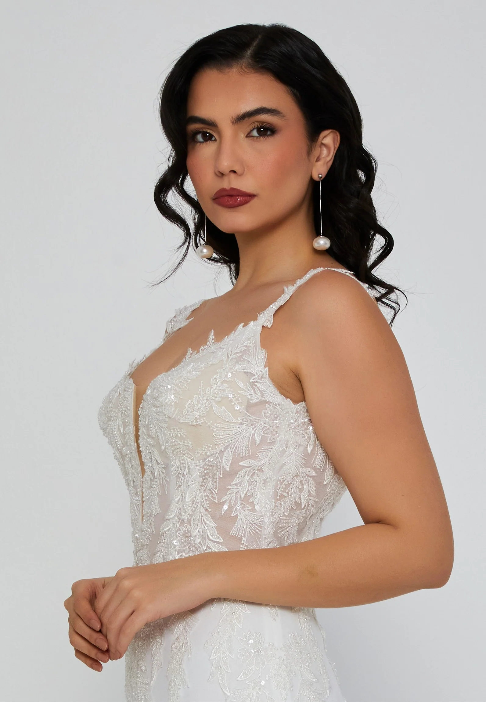Sleeveless Maxi Viscose Regular Wedding Dress blv360054 - Image 2