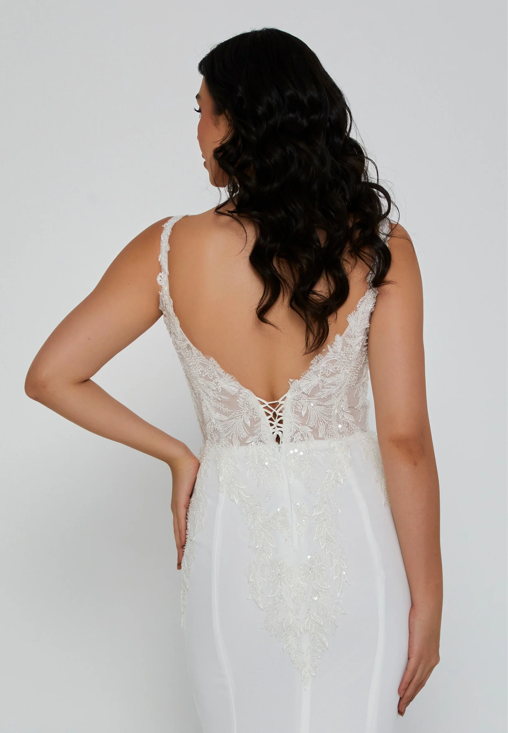 Sleeveless Maxi Viscose Regular Wedding Dress blv360054 - Image 3