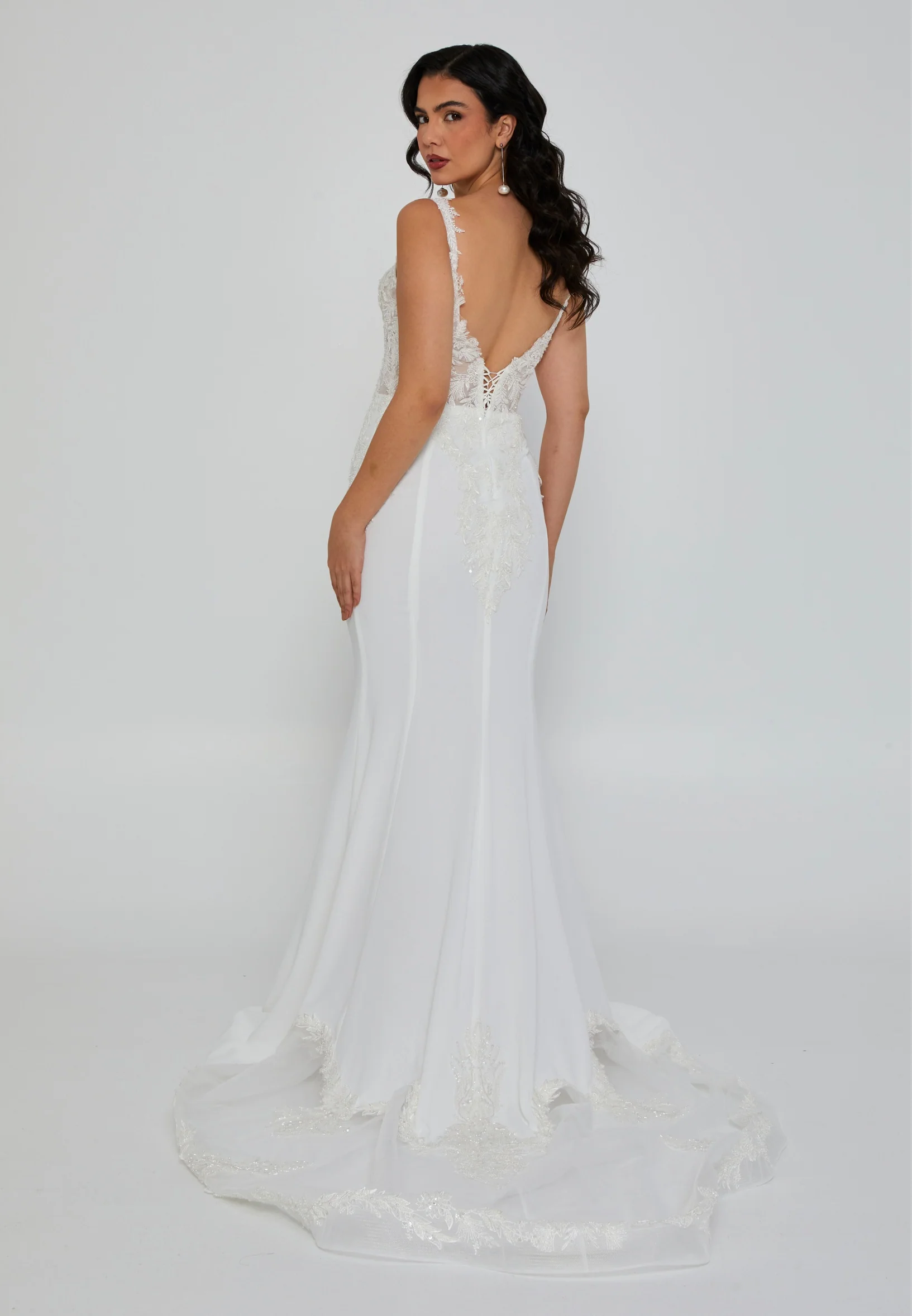 Sleeveless Maxi Viscose Regular Wedding Dress blv360054 - Image 4