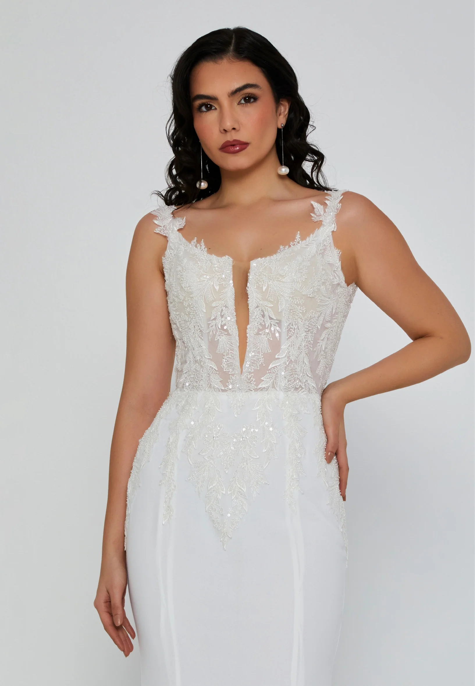 Sleeveless Maxi Viscose Regular Wedding Dress blv360054 - Image 7
