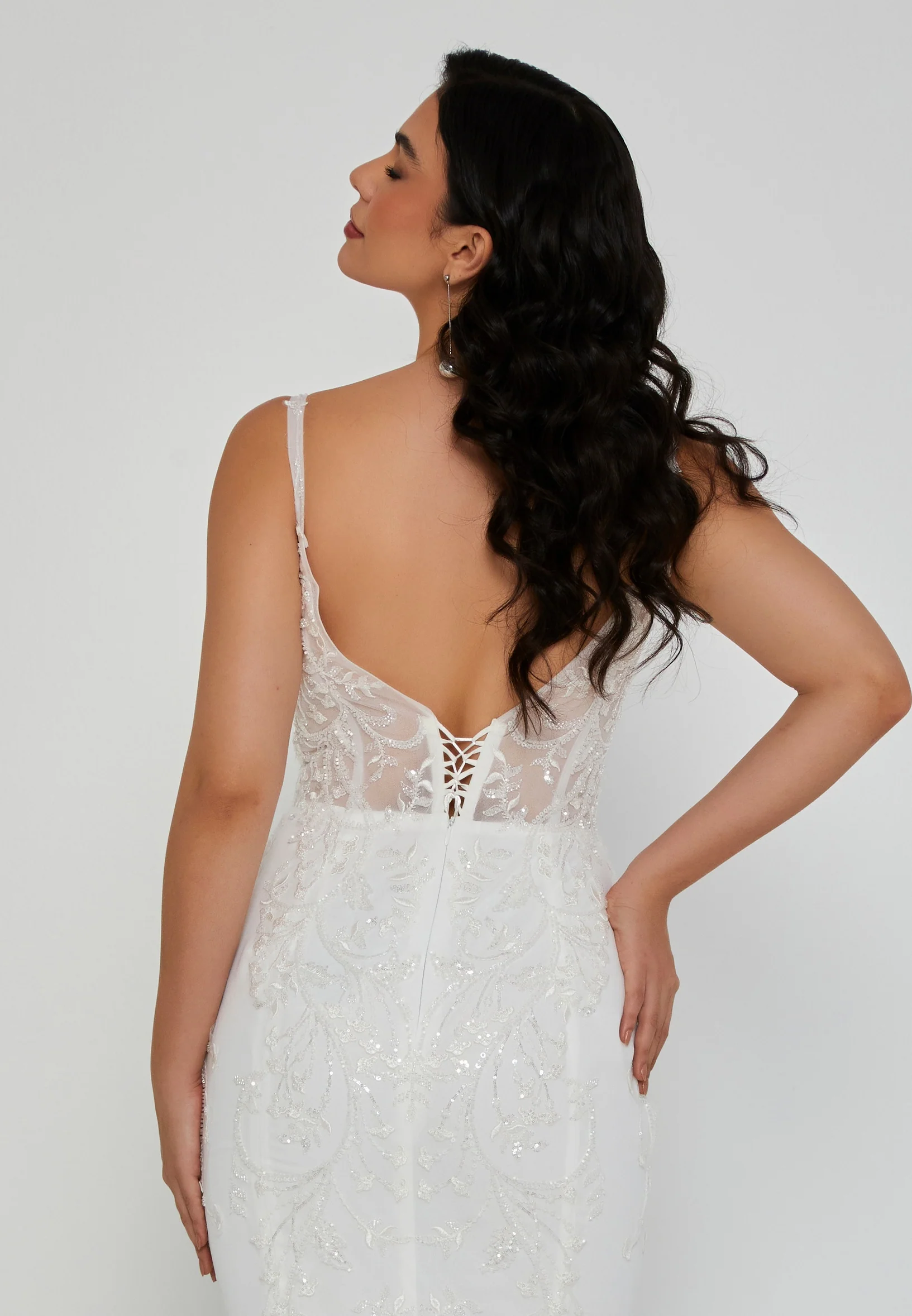 Sleeveless Maxi Viscose Regular Wedding Dress nor2054 - Image 3