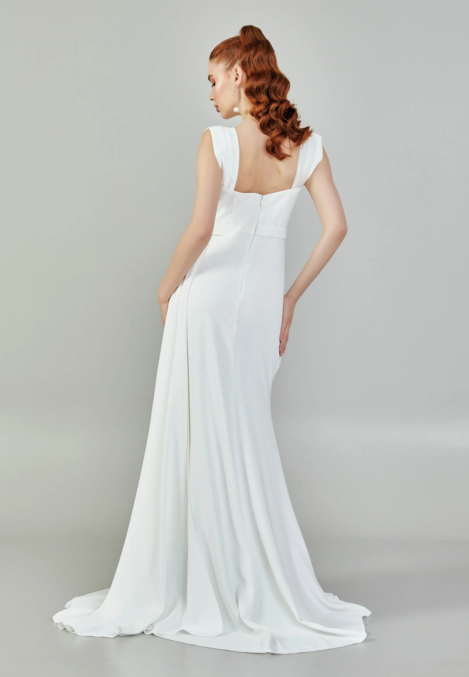 Sleeveless Maxi Viscose Regular Wedding Dress sacd3037(8057) - Image 5