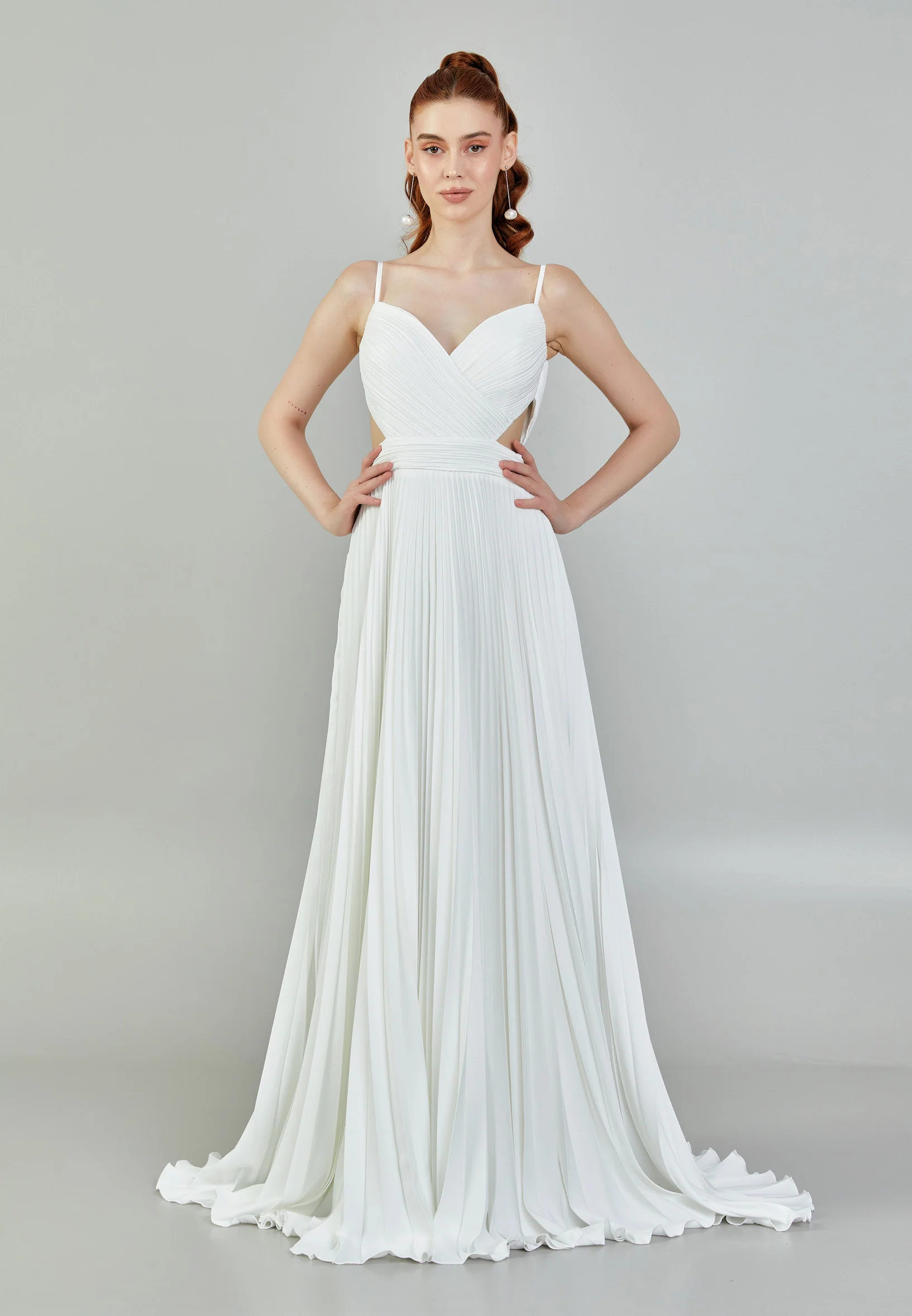 Sleeveless Maxi Viscose Regular Wedding Dress sacd3057