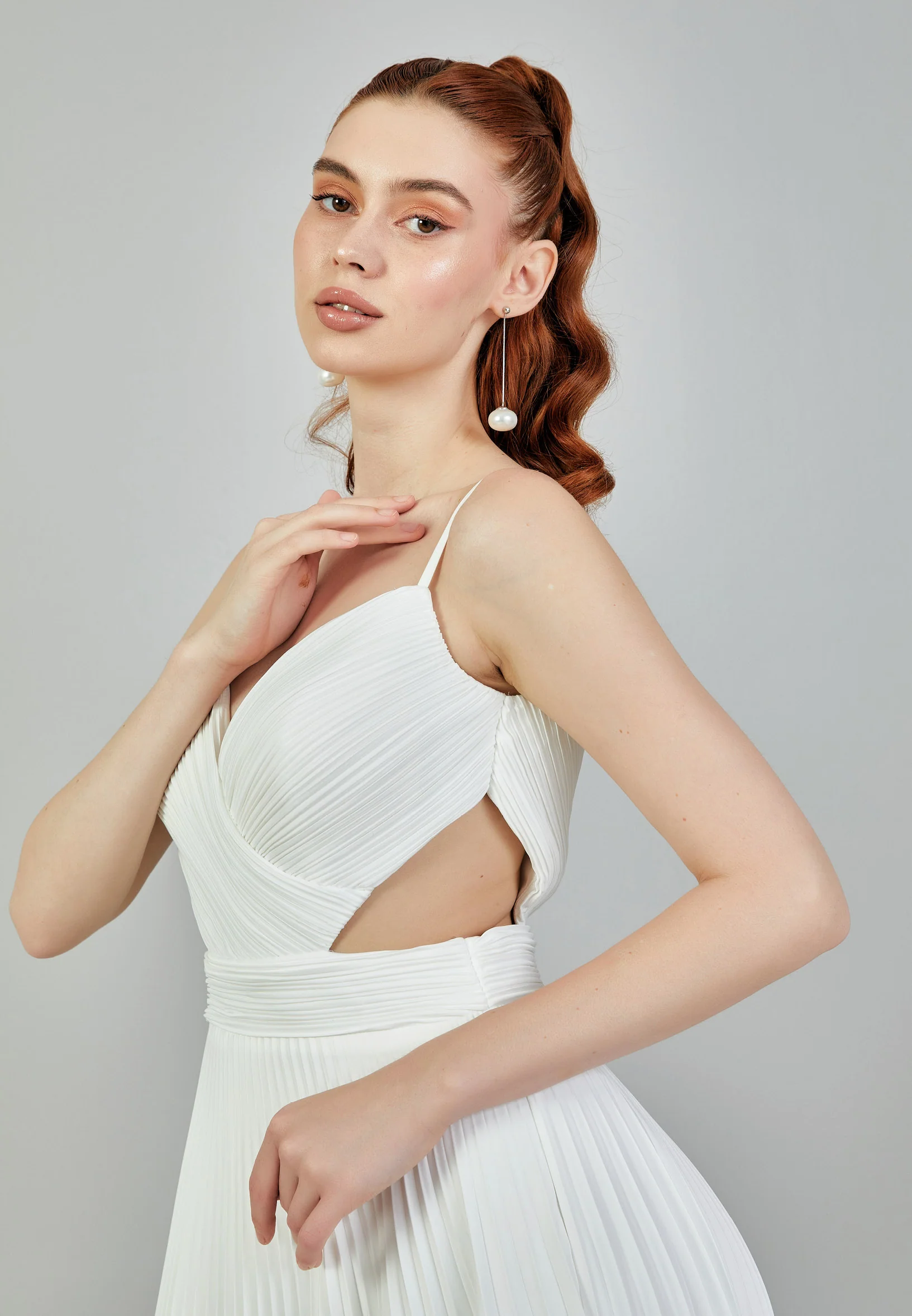 Sleeveless Maxi Viscose Regular Wedding Dress sacd3057 - Image 2
