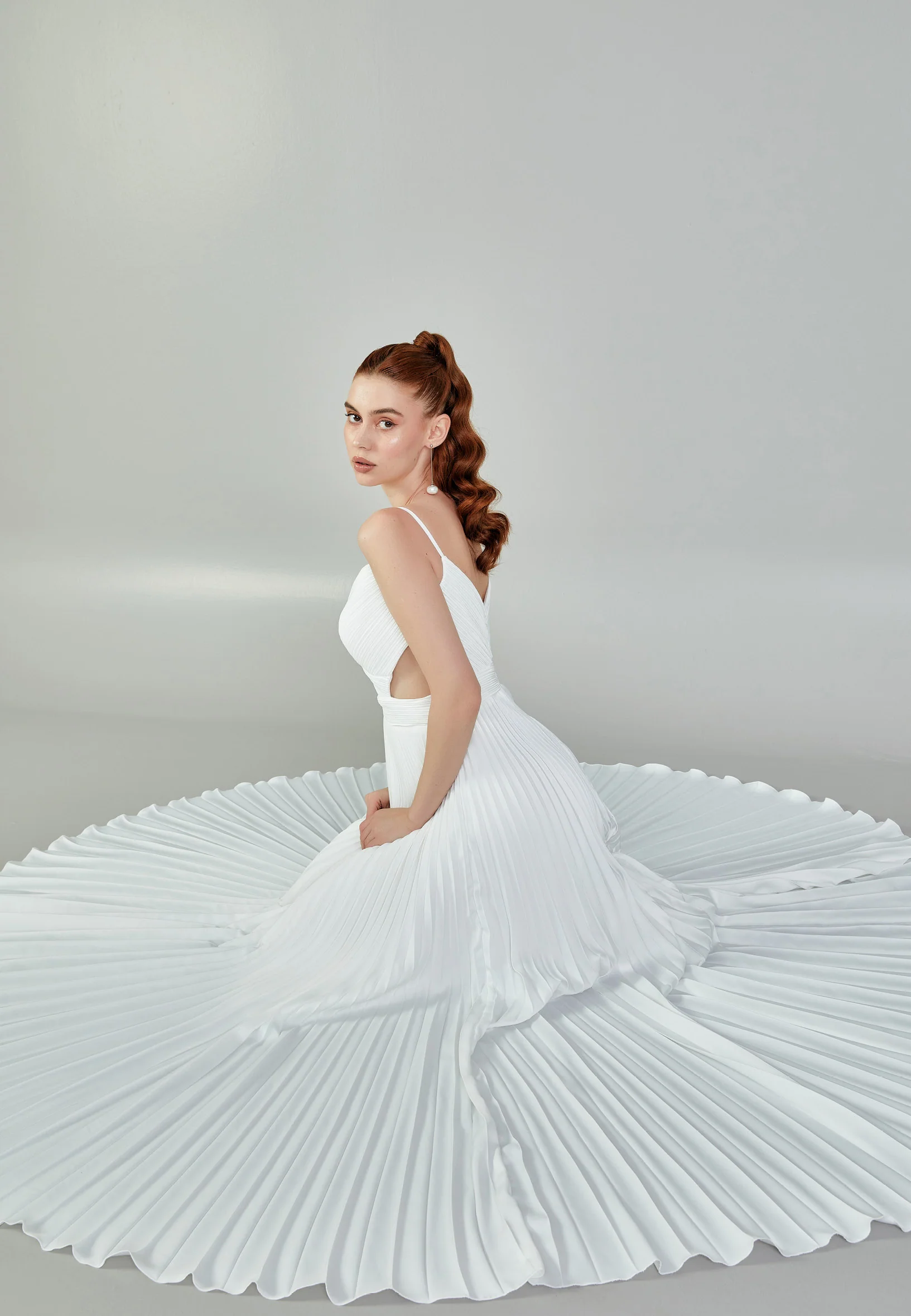 Sleeveless Maxi Viscose Regular Wedding Dress sacd3057 - Image 5