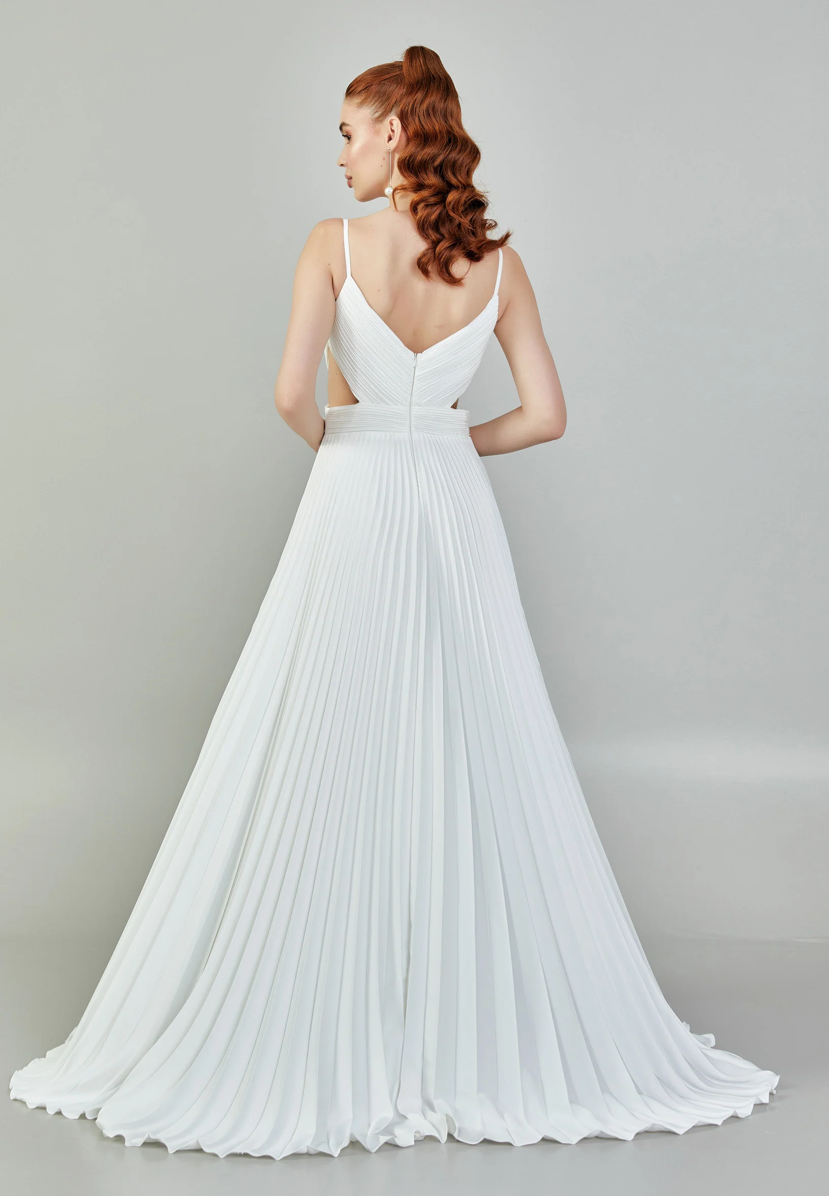 Sleeveless Maxi Viscose Regular Wedding Dress sacd3057 - Image 6