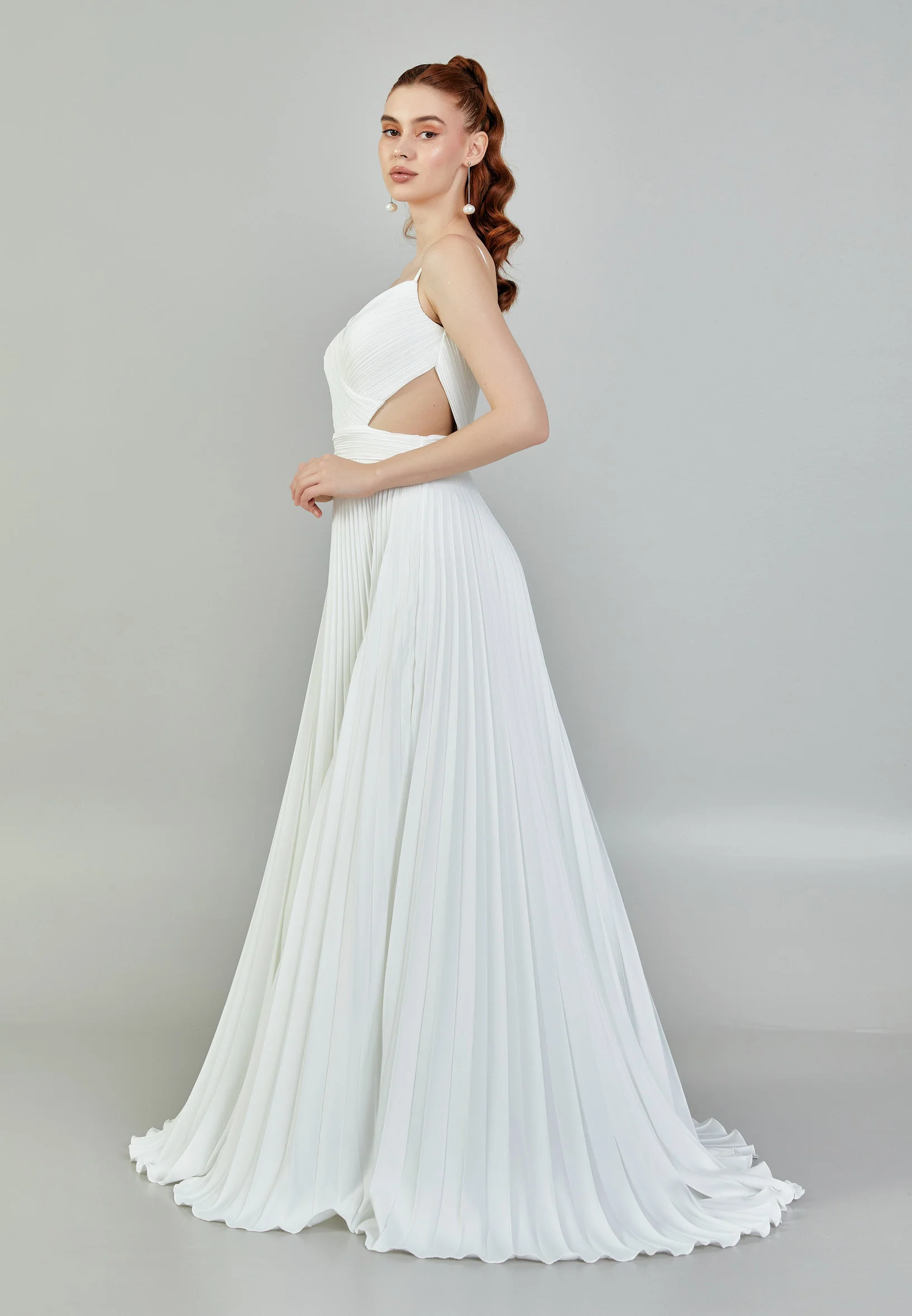 Sleeveless Maxi Viscose Regular Wedding Dress sacd3057 - Image 7