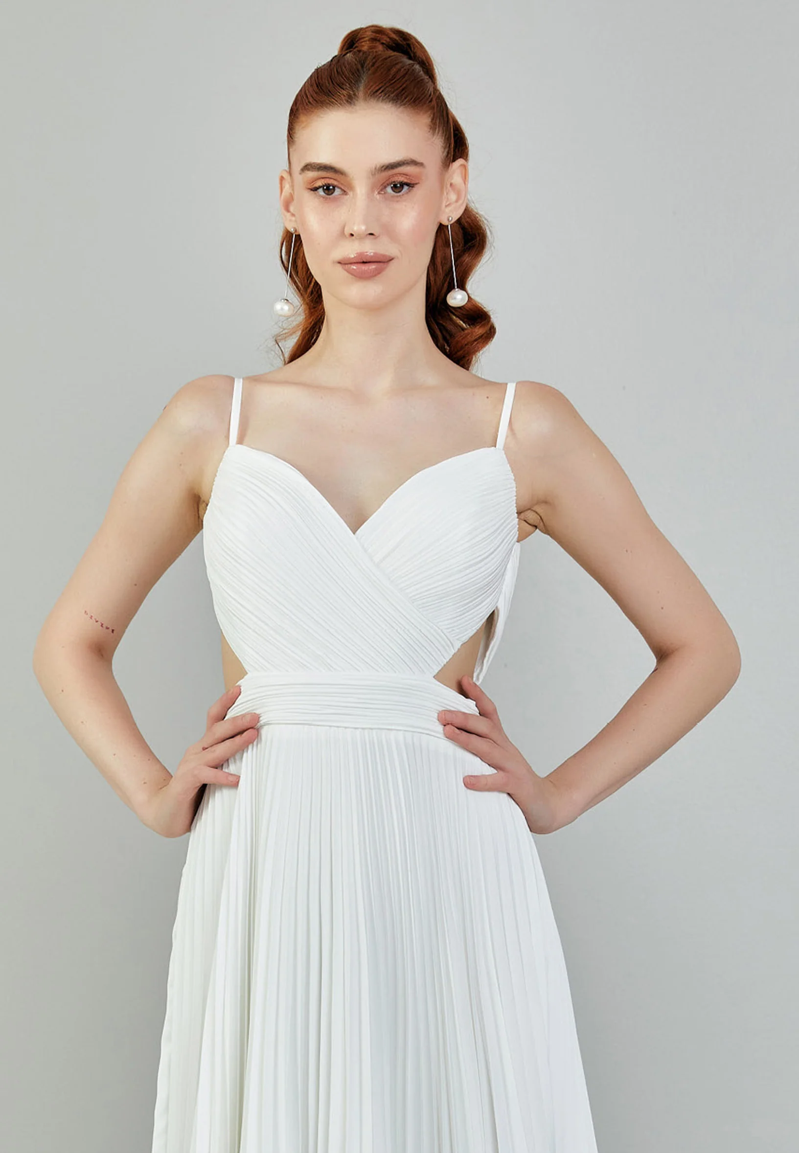 Sleeveless Maxi Viscose Regular Wedding Dress sacd3057 - Image 8