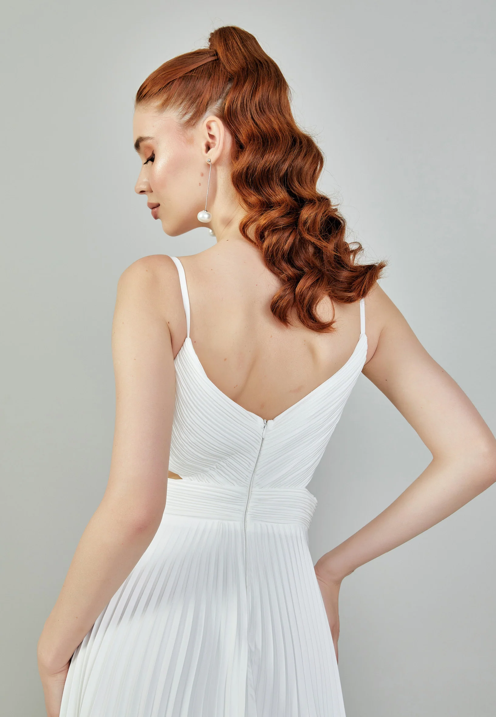Sleeveless Maxi Viscose Regular Wedding Dress sacd3057 - Image 9