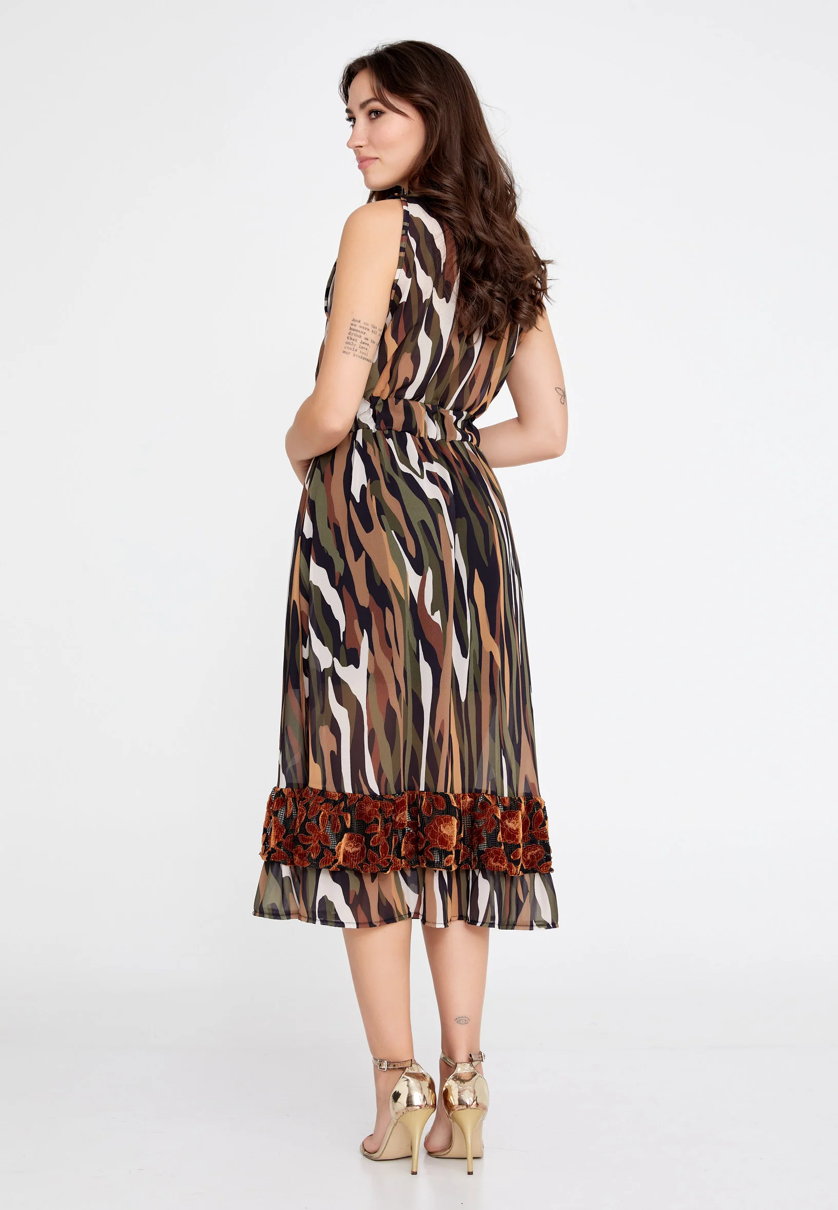 Sleeveless Midi Chiffon Column Regular Casual Dress clf16214 - Image 10