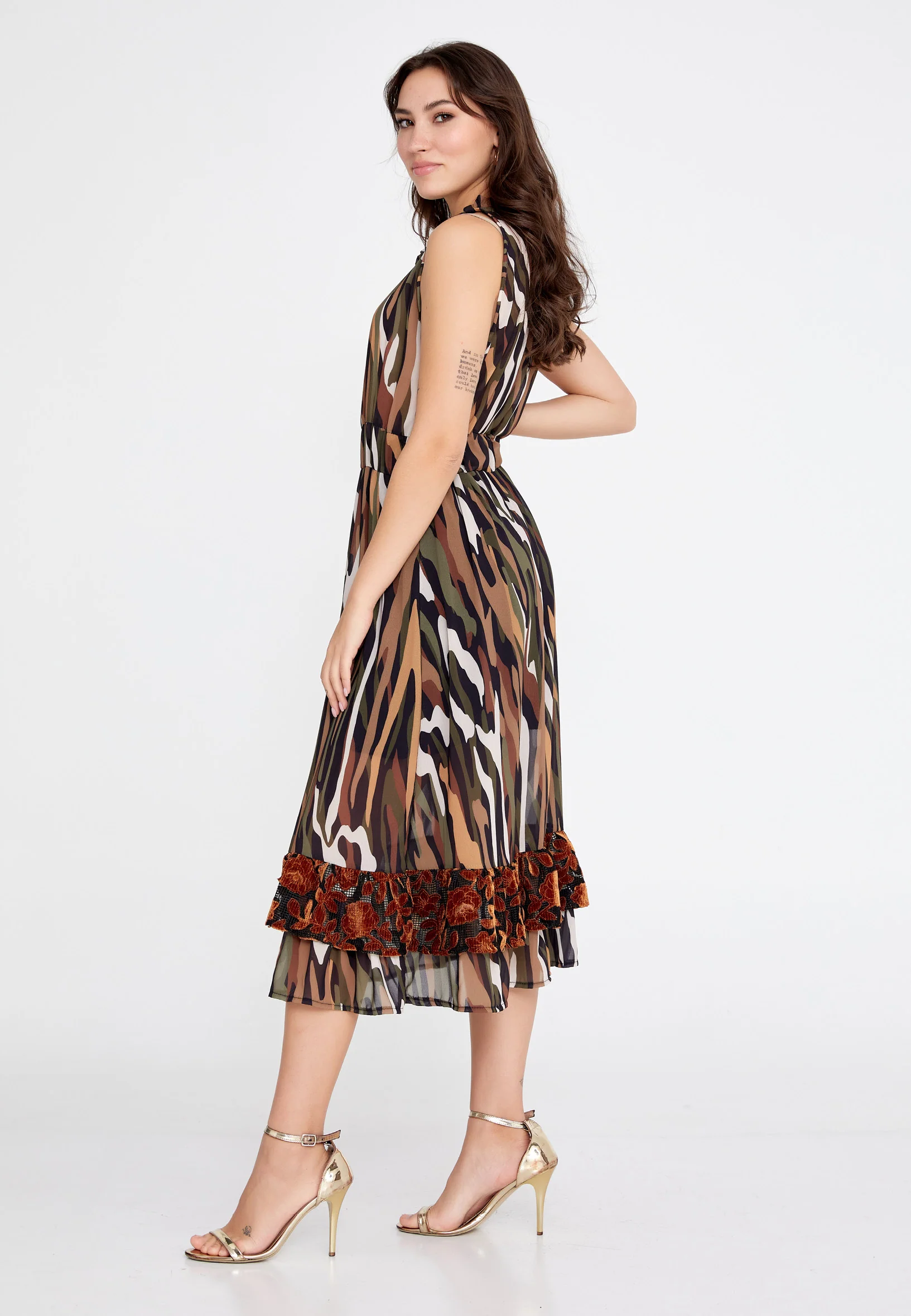 Sleeveless Midi Chiffon Column Regular Casual Dress clf16214 - Image 11