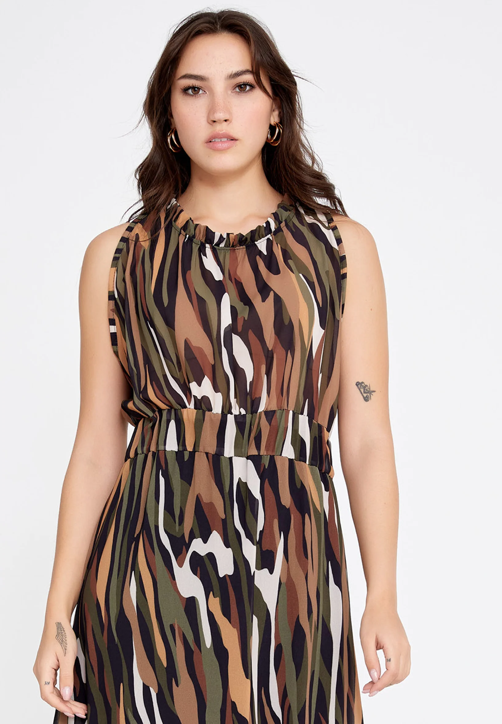 Sleeveless Midi Chiffon Column Regular Casual Dress clf16214 - Image 12