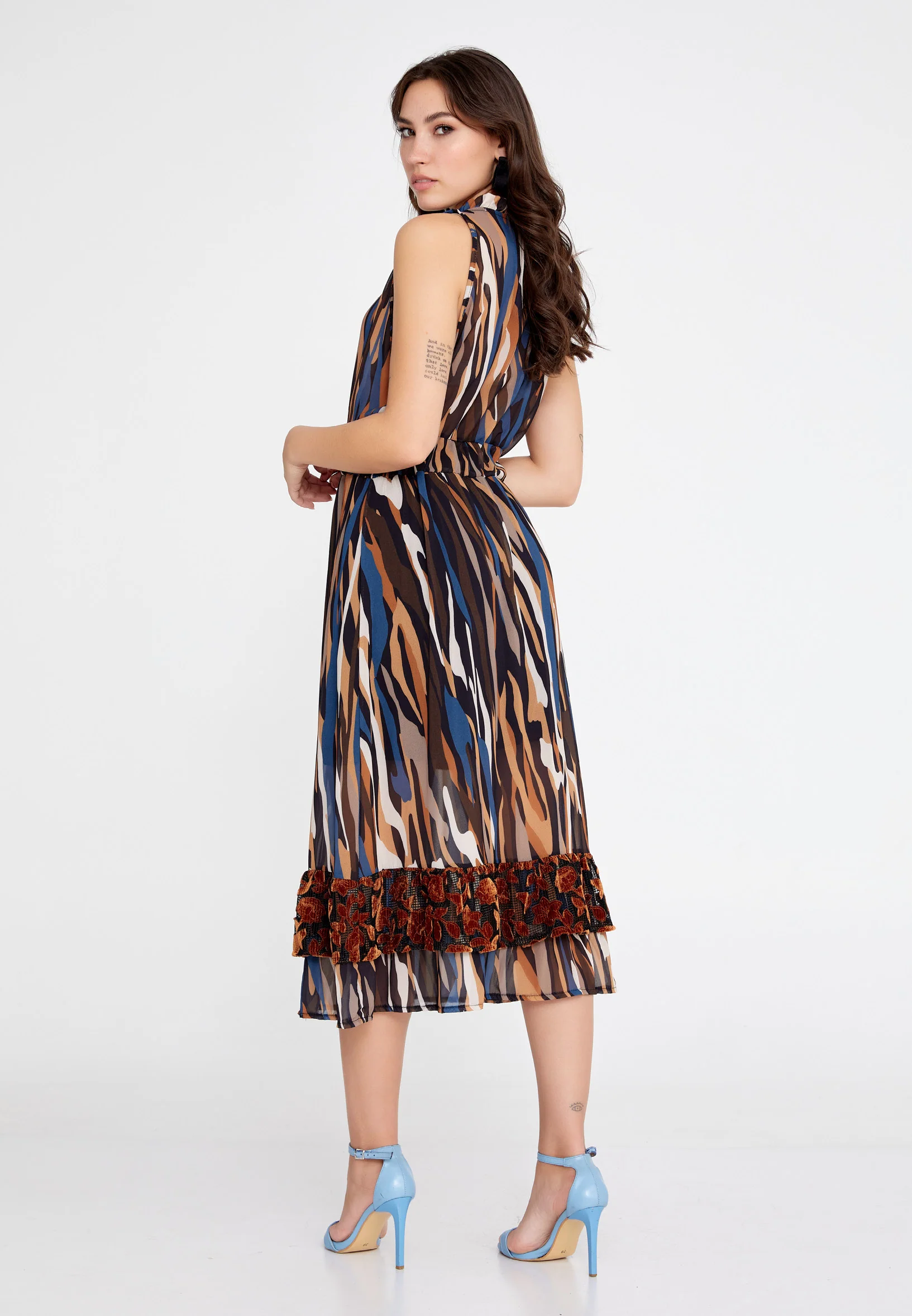 Sleeveless Midi Chiffon Column Regular Casual Dress clf16214 - Image 14