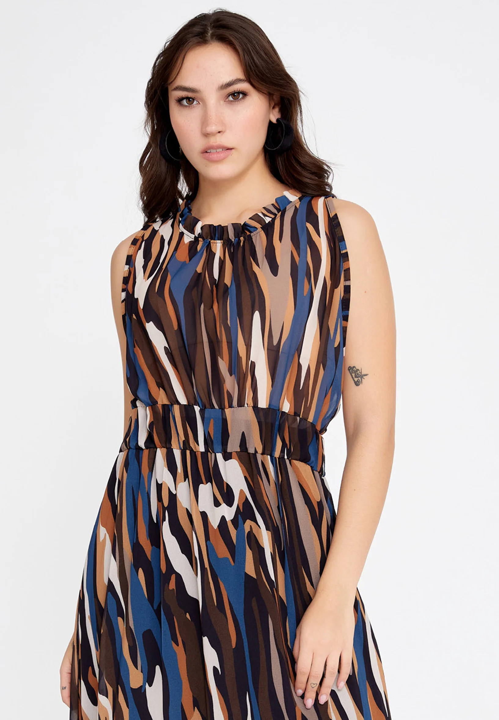 Sleeveless Midi Chiffon Column Regular Casual Dress clf16214 - Image 16