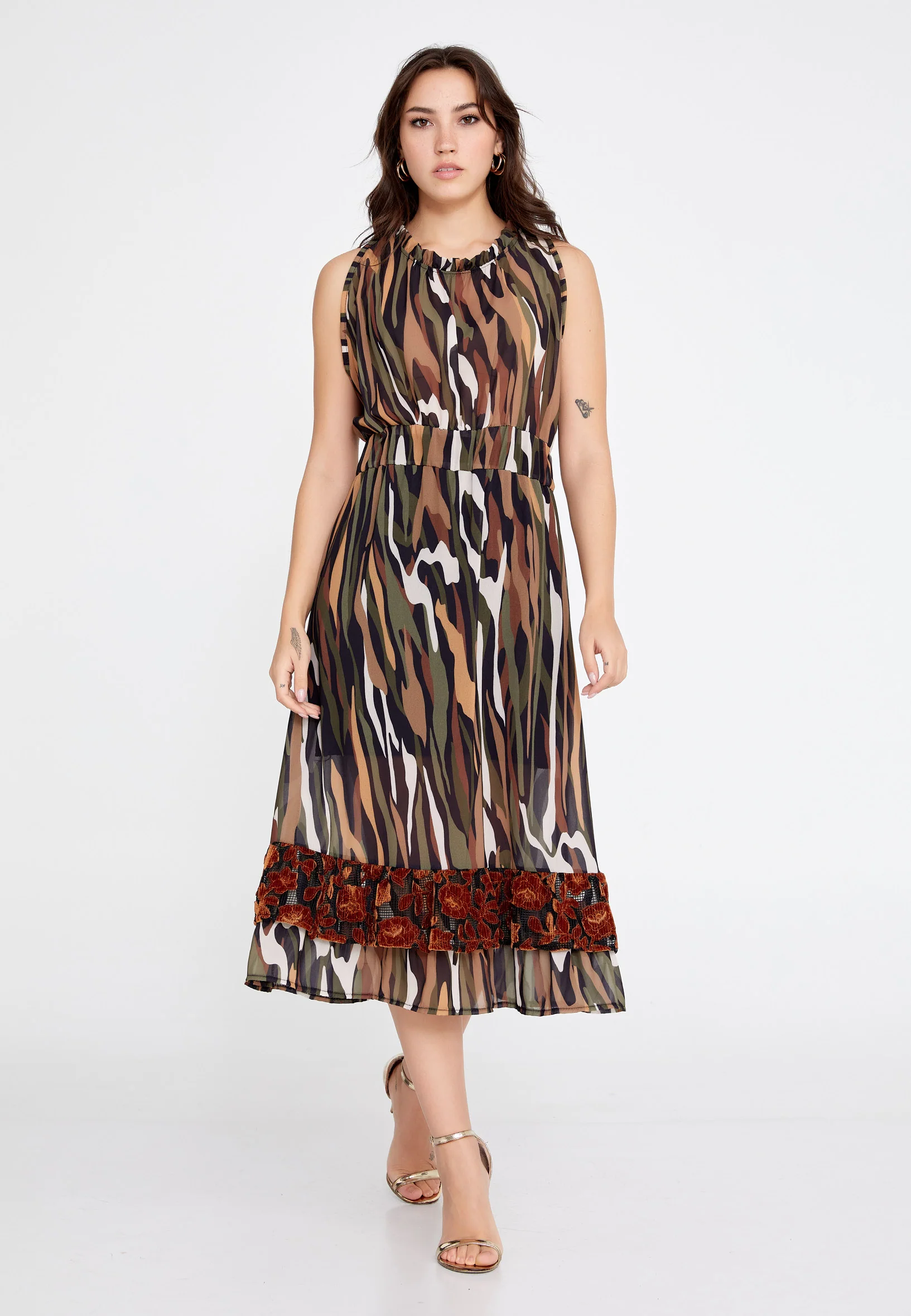 Sleeveless Midi Chiffon Column Regular Casual Dress clf16214 - Image 9