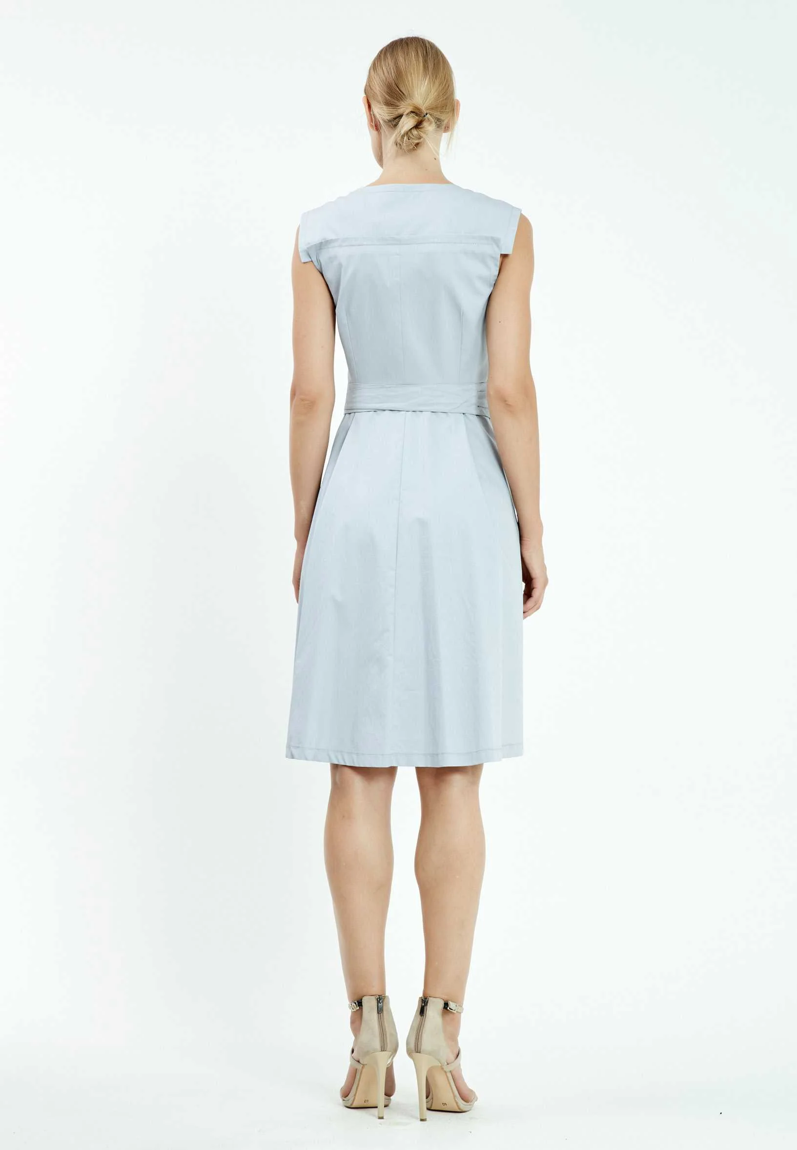 Sleeveless Midi Crepe Column Regular Casual Dress mis18453 - Image 2
