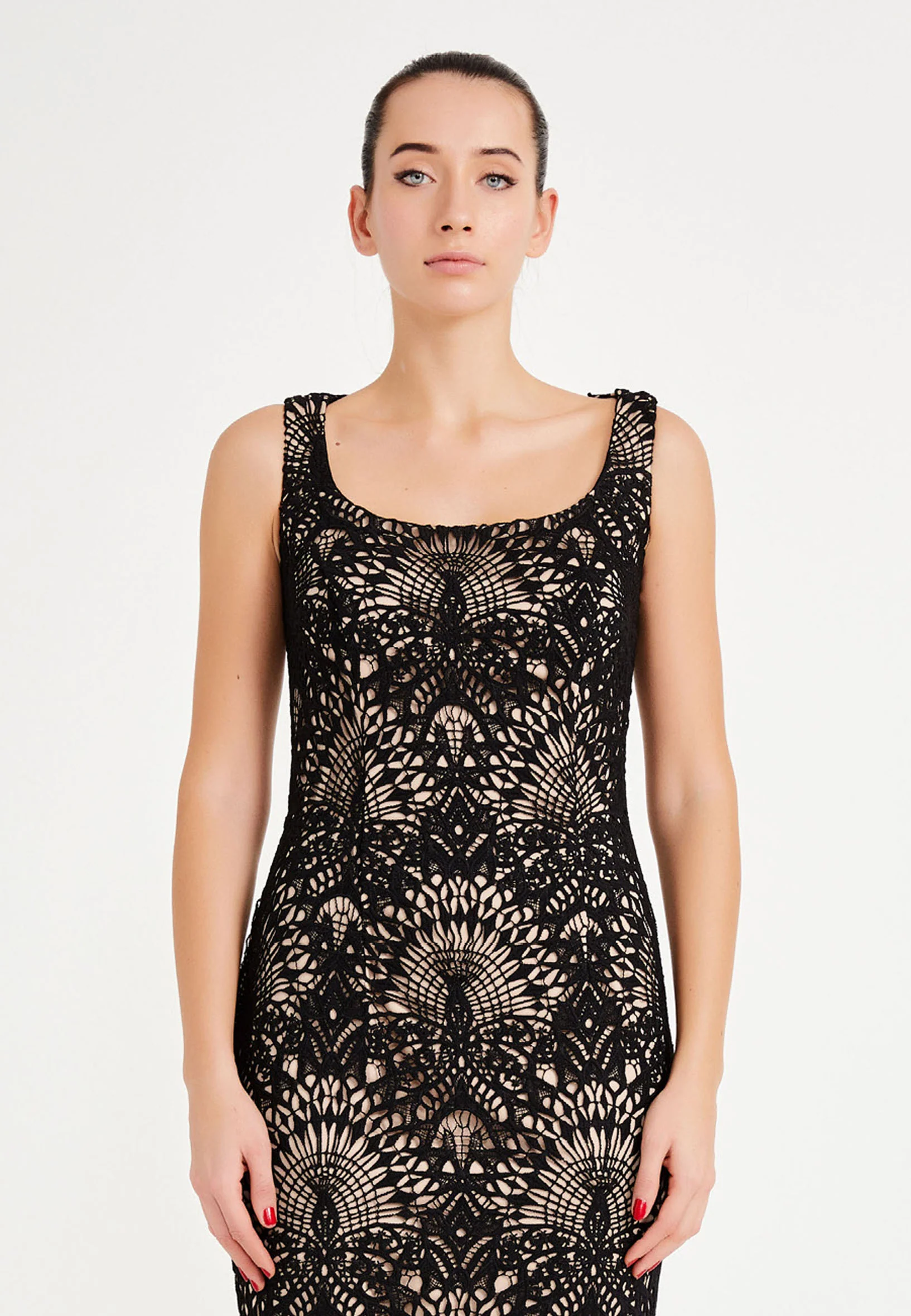 Sleeveless Midi Lace Column Regular Cocktail Dress nzn1548 - Image 12