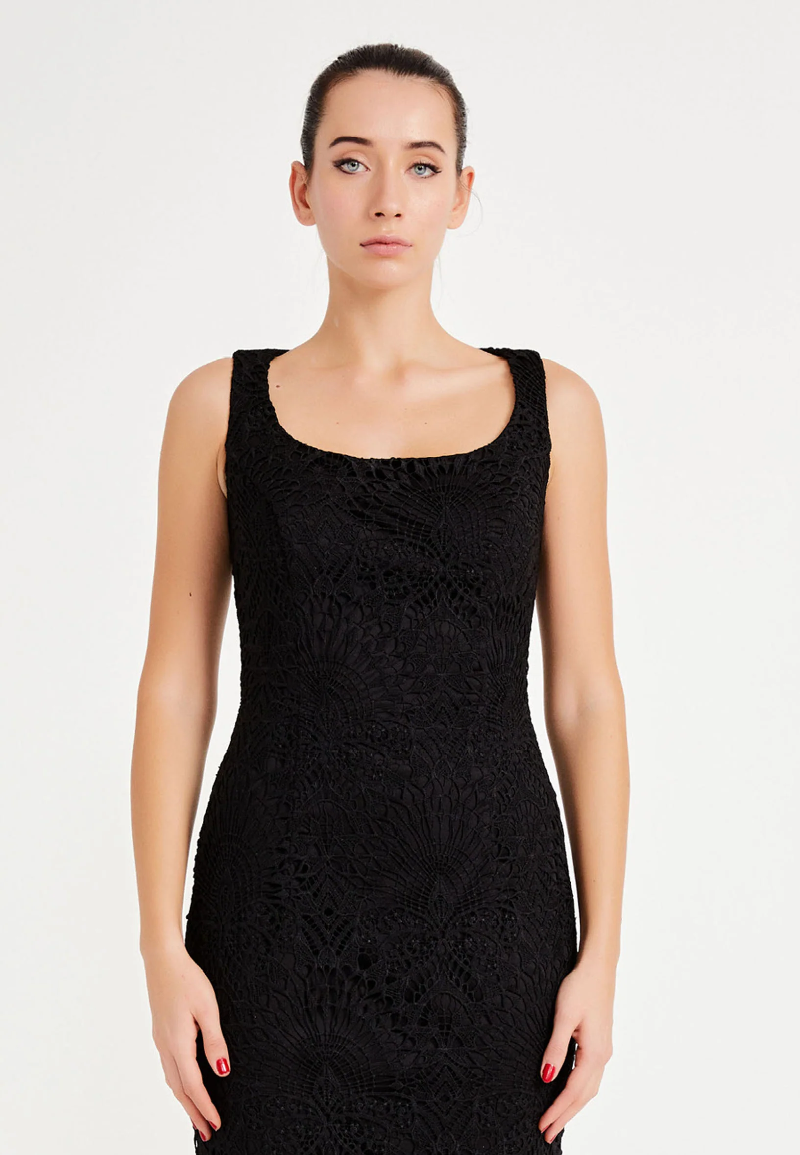 Sleeveless Midi Lace Column Regular Cocktail Dress nzn1548 - Image 8