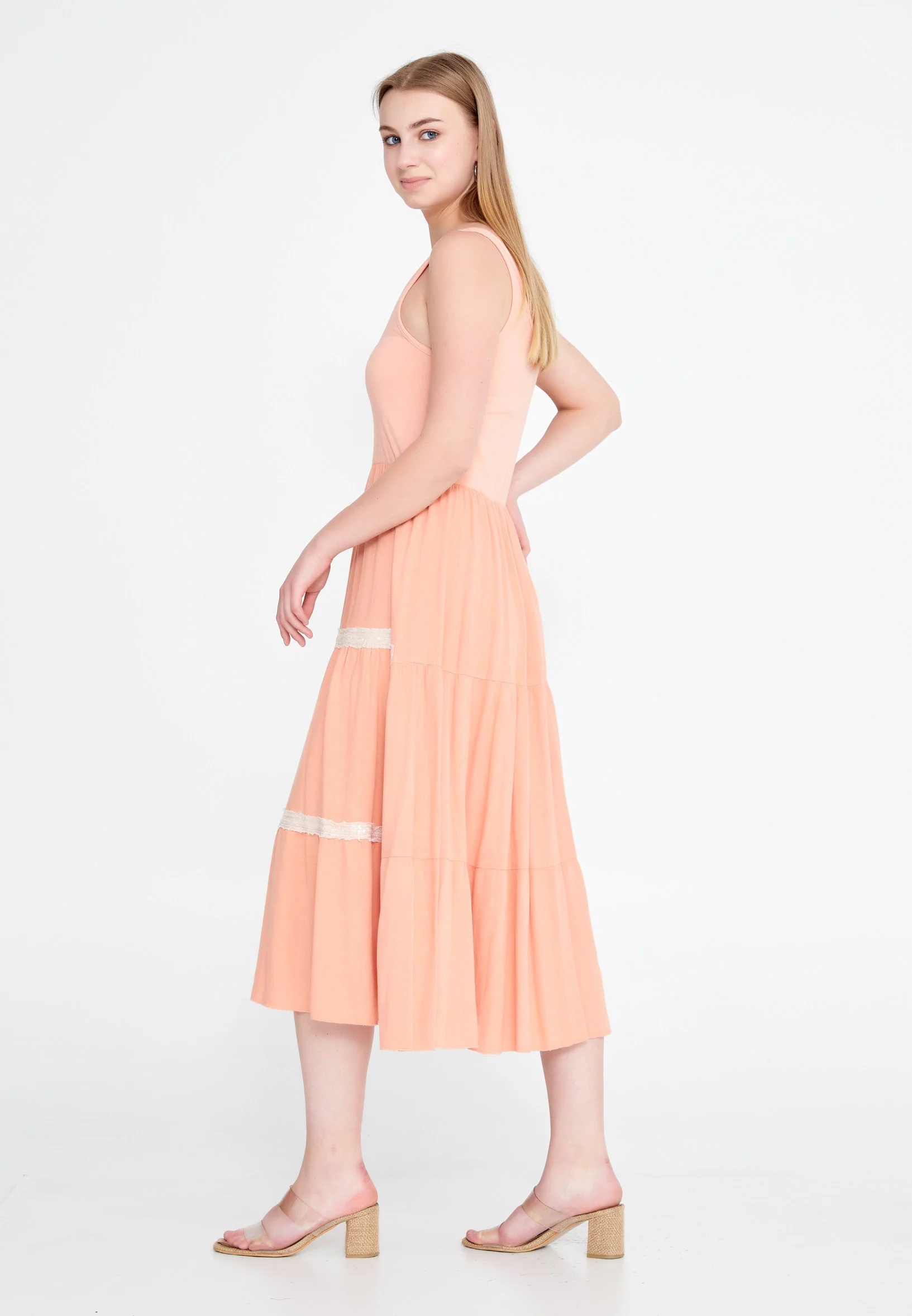 Sleeveless Midi Linen A - Line Regular Casual Dress lal0799ll - Image 11