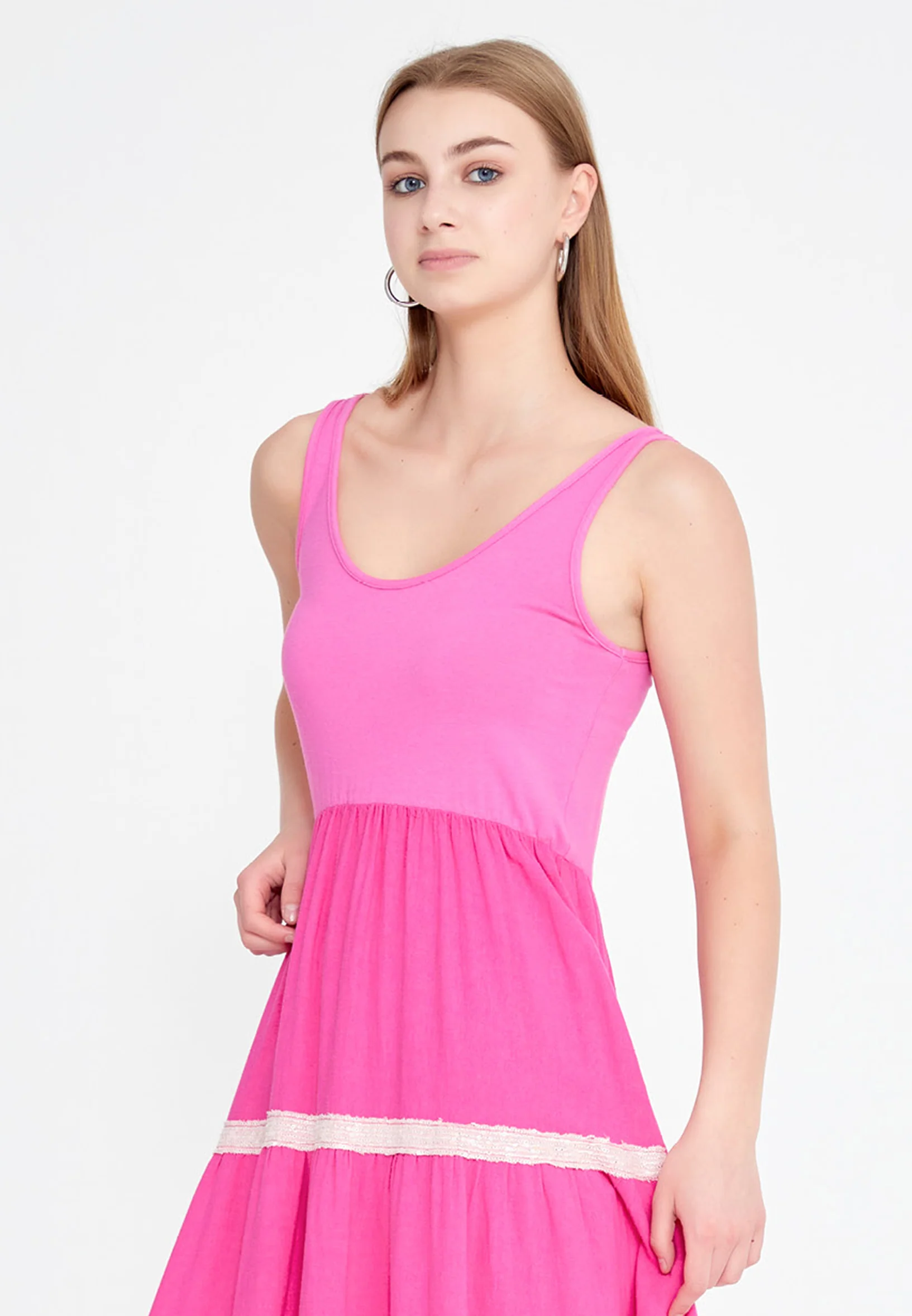 Sleeveless Midi Linen A - Line Regular Casual Dress lal0799ll - Image 4