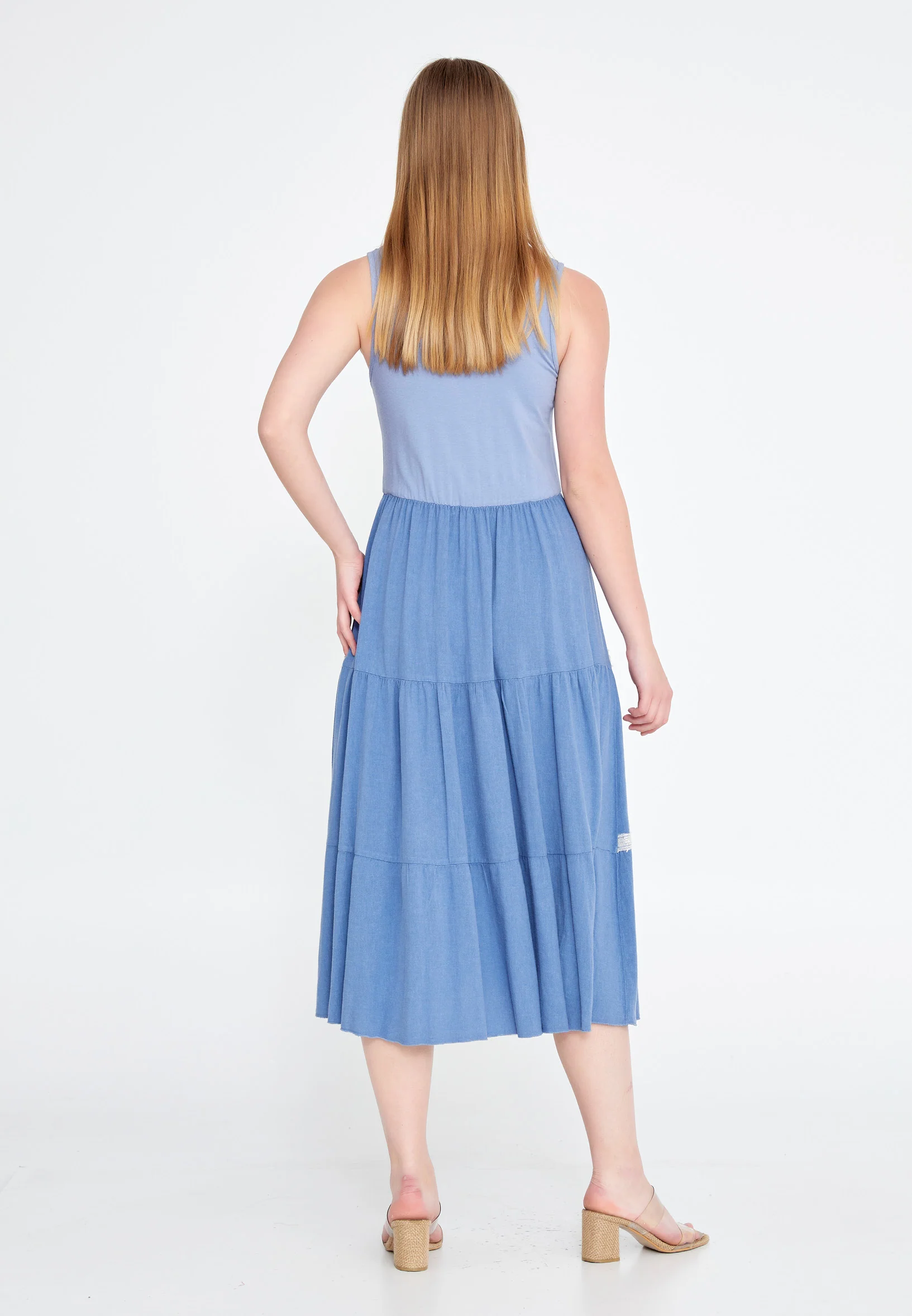 Sleeveless Midi Linen A - Line Regular Casual Dress lal0799ll - Image 6