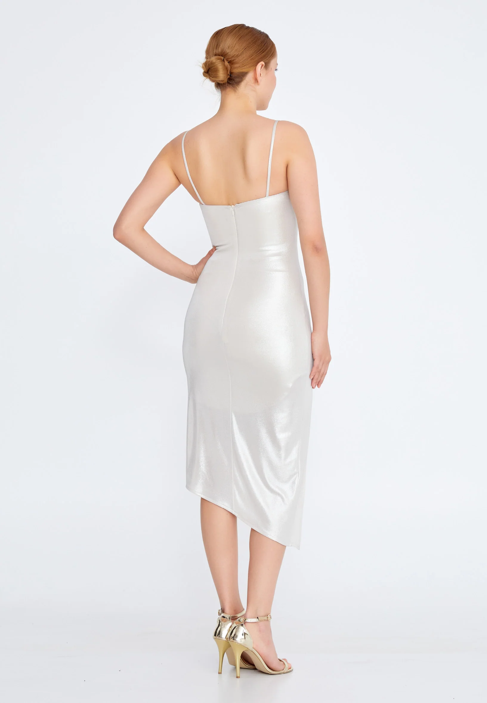 Sleeveless Midi Lycra Bodycon Regular Evening Dress jnm21-164 - Image 14