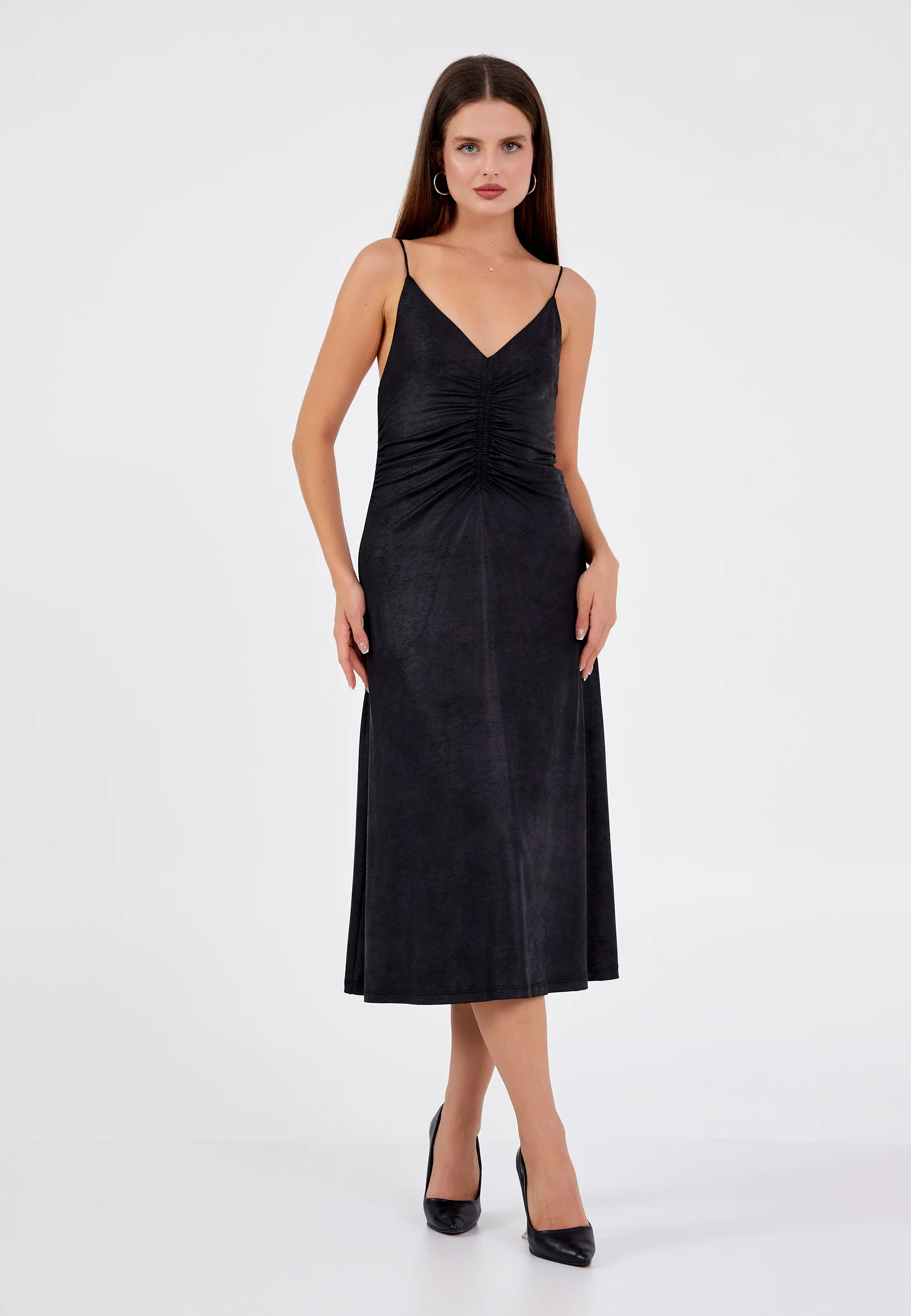 Sleeveless Midi Lycra Column Regular Casual Dress ber23k5108