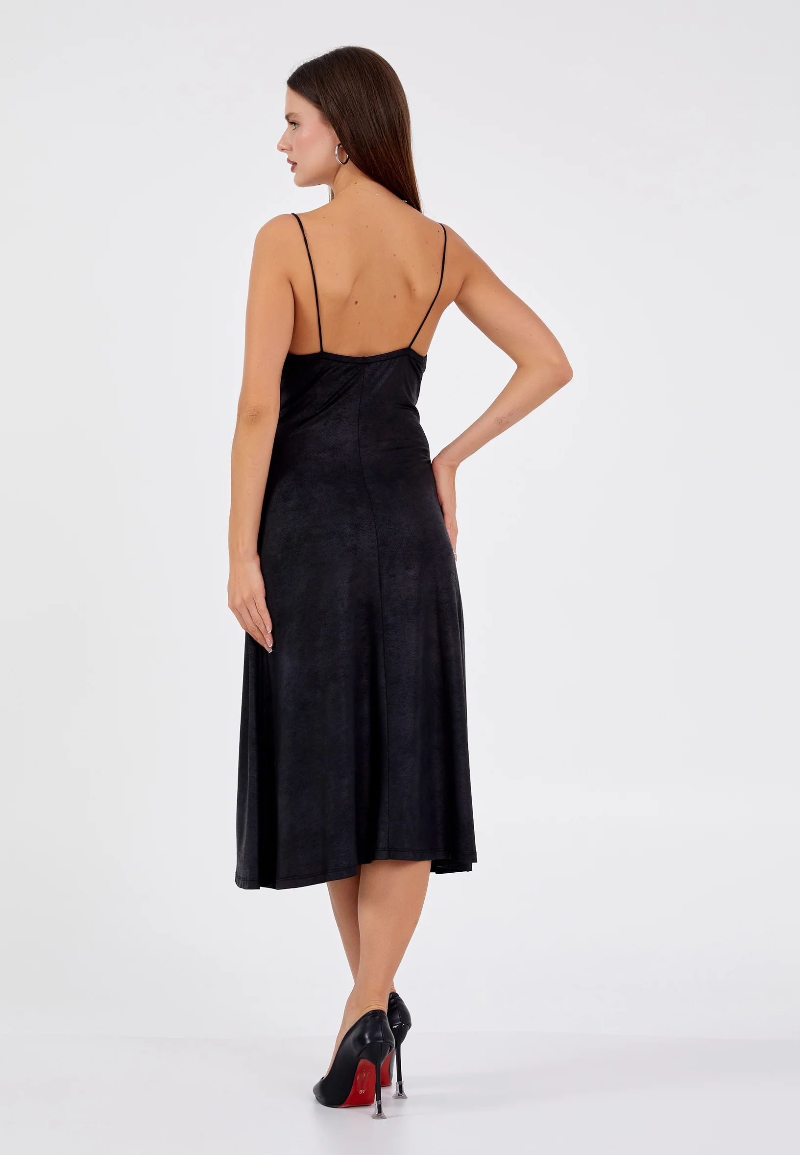 Sleeveless Midi Lycra Column Regular Casual Dress ber23k5108 - Image 2