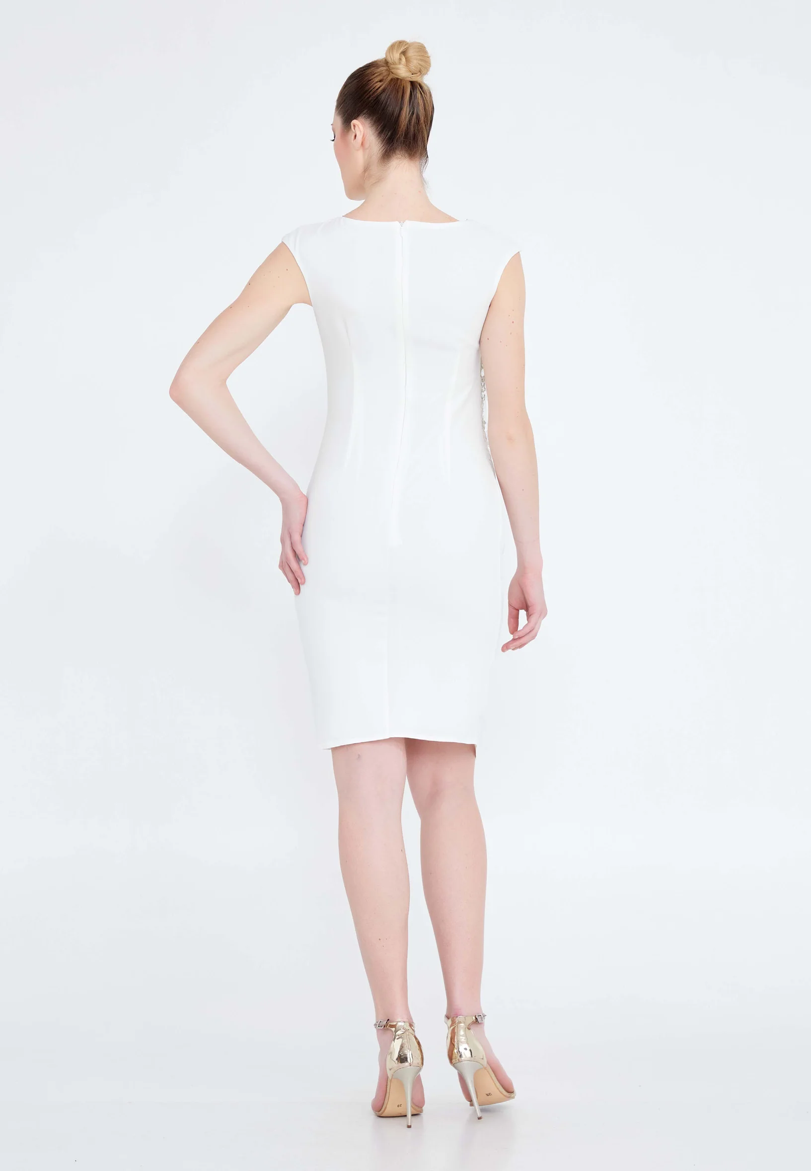 Sleeveless Midi Lycra Column Regular Cocktail Dress nzn1538 - Image 14