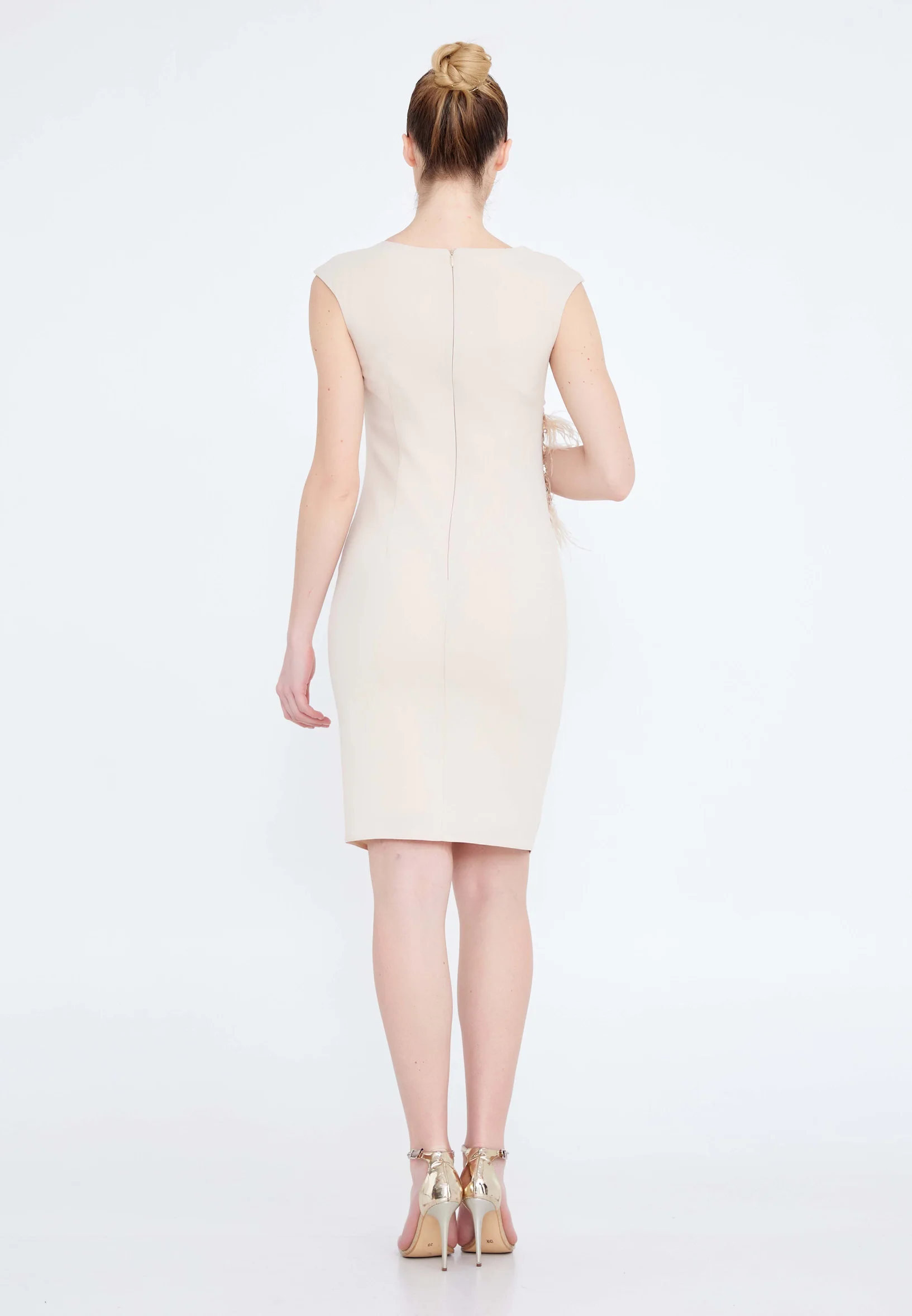 Sleeveless Midi Lycra Column Regular Cocktail Dress nzn1538 - Image 2