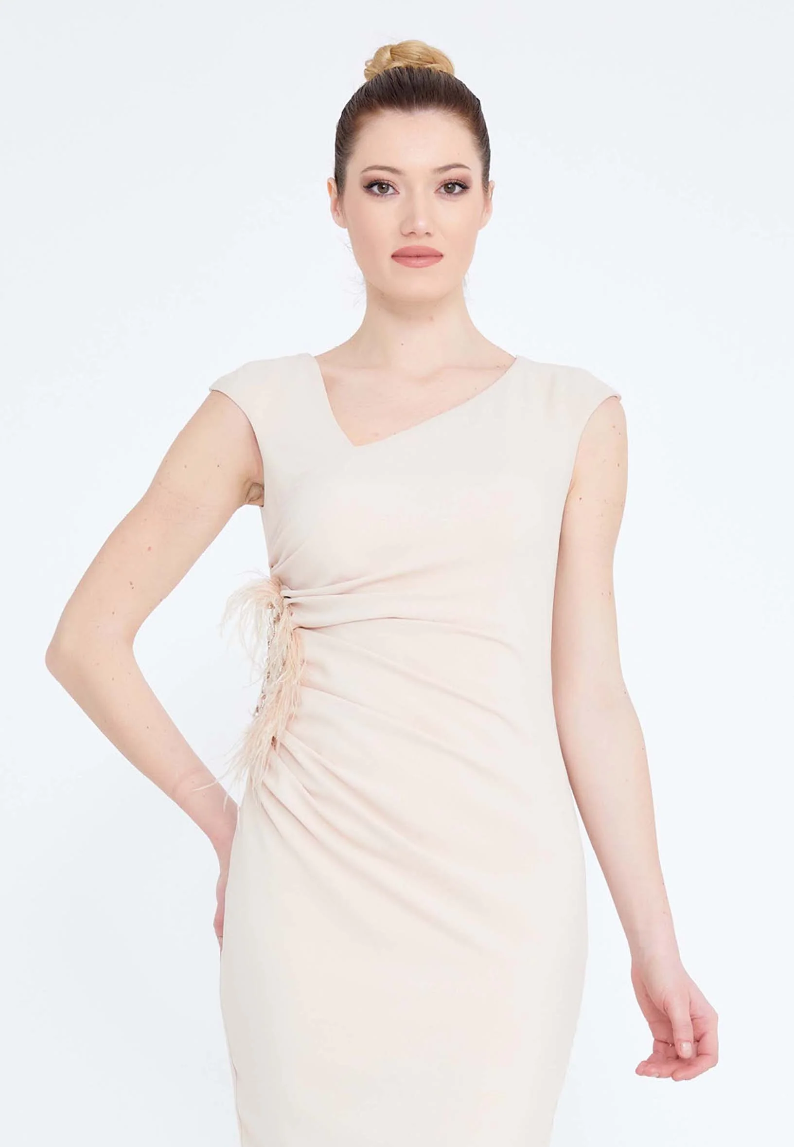 Sleeveless Midi Lycra Column Regular Cocktail Dress nzn1538 - Image 4