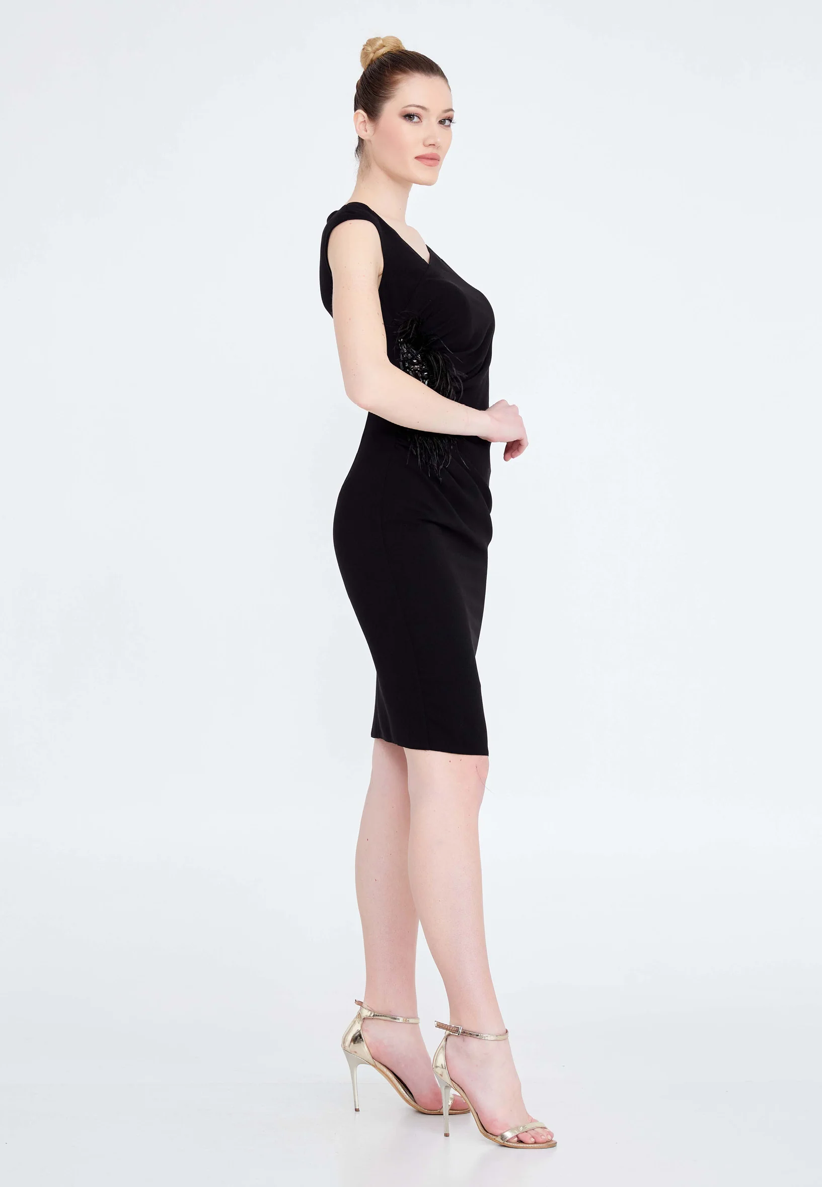 Sleeveless Midi Lycra Column Regular Cocktail Dress nzn1538 - Image 7