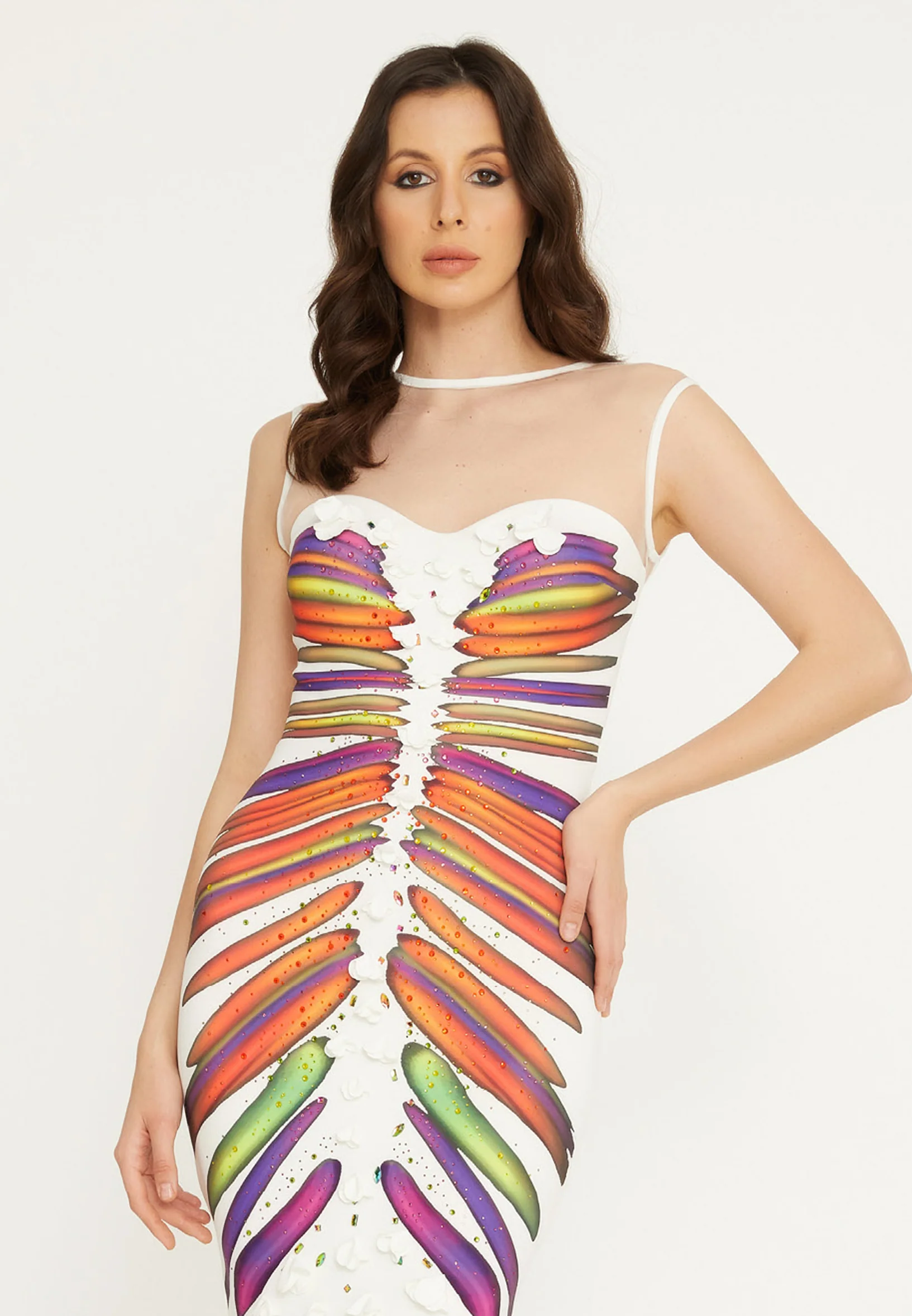 Sleeveless Midi Lycra Mermaid Regular Evening Dress mtn1838 - Image 32
