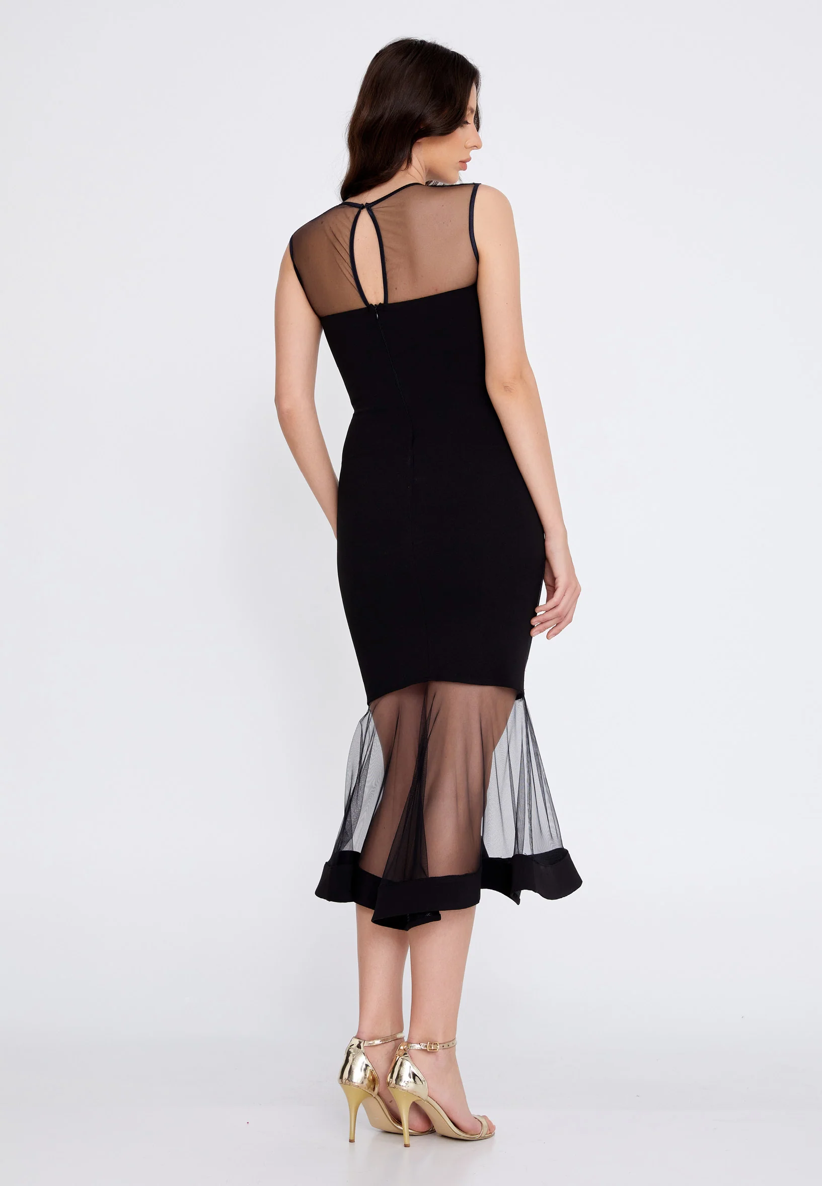 Sleeveless Midi Lycra Mermaid Regular Evening Dress mtn1838 - Image 6