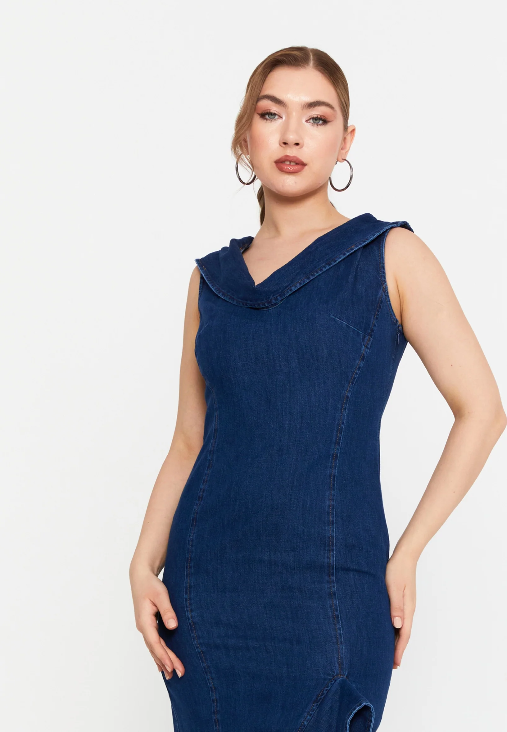 Sleeveless Midi Polyester Column Regular Casual Dress kmy25y40708 - Image 4