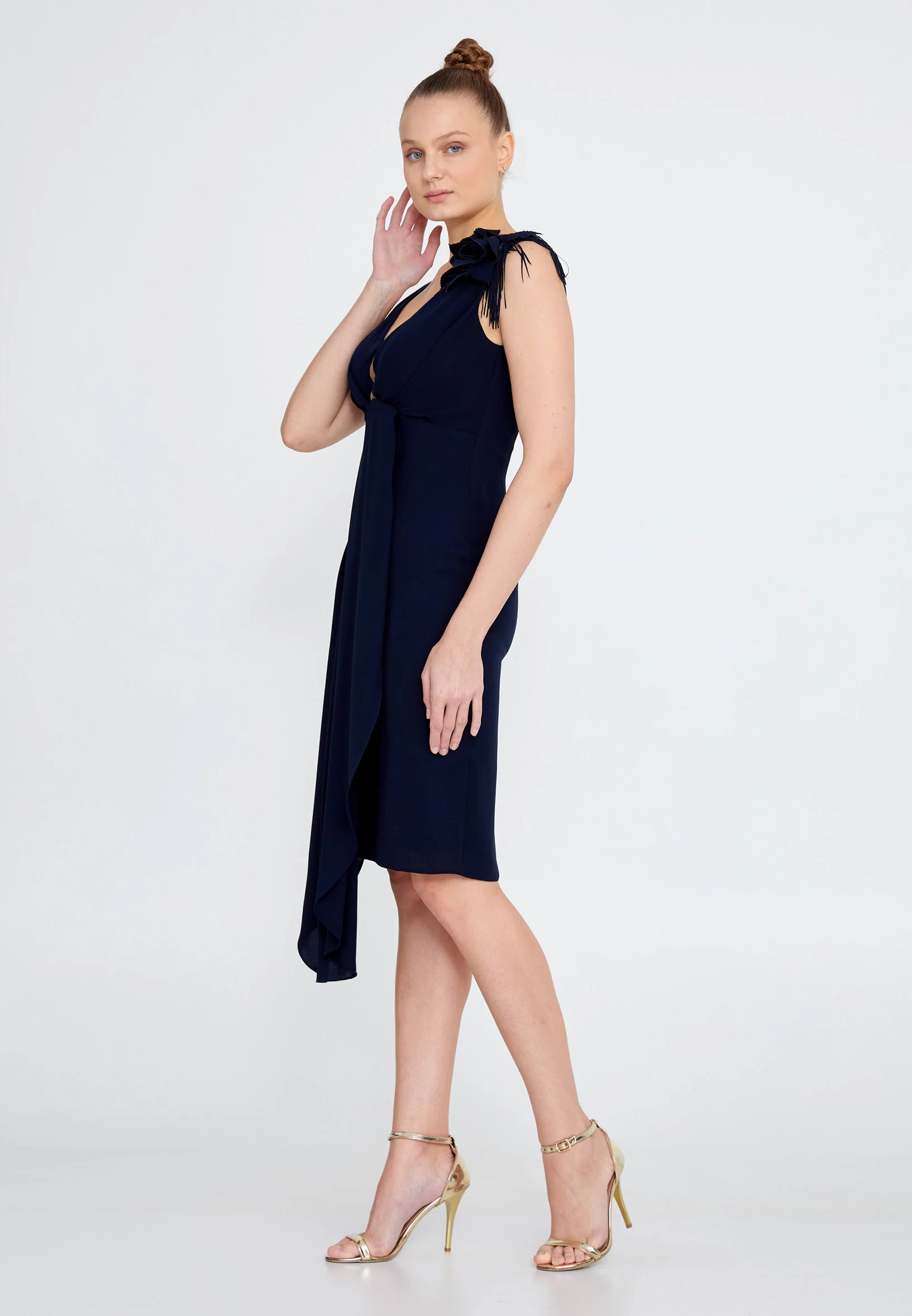 Sleeveless Midi Polyester Column Regular Evening Dress nzn1643 - Image 3