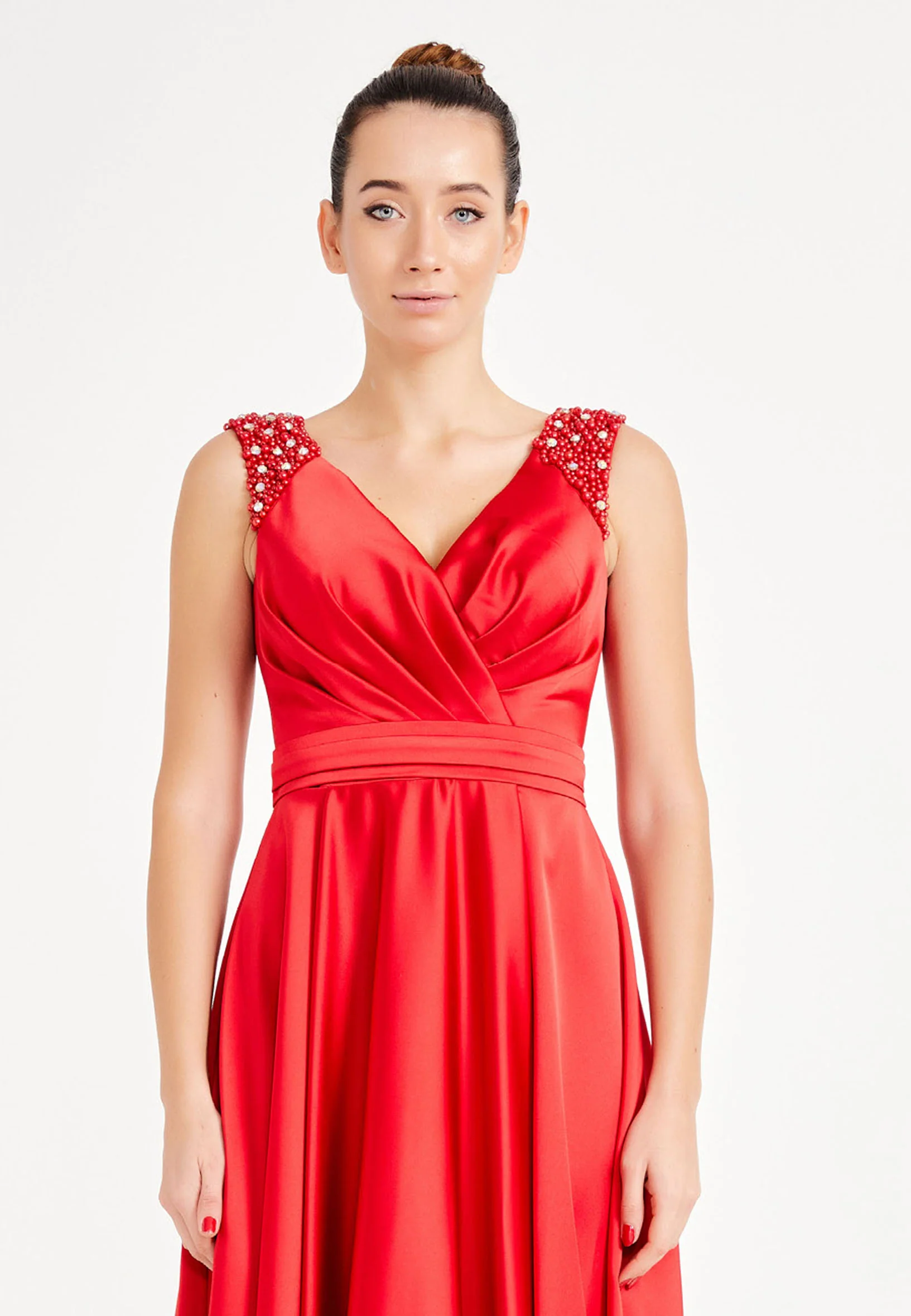 Sleeveless Midi Satin A - Line Regular Prom Dress dkl743-k - Image 12