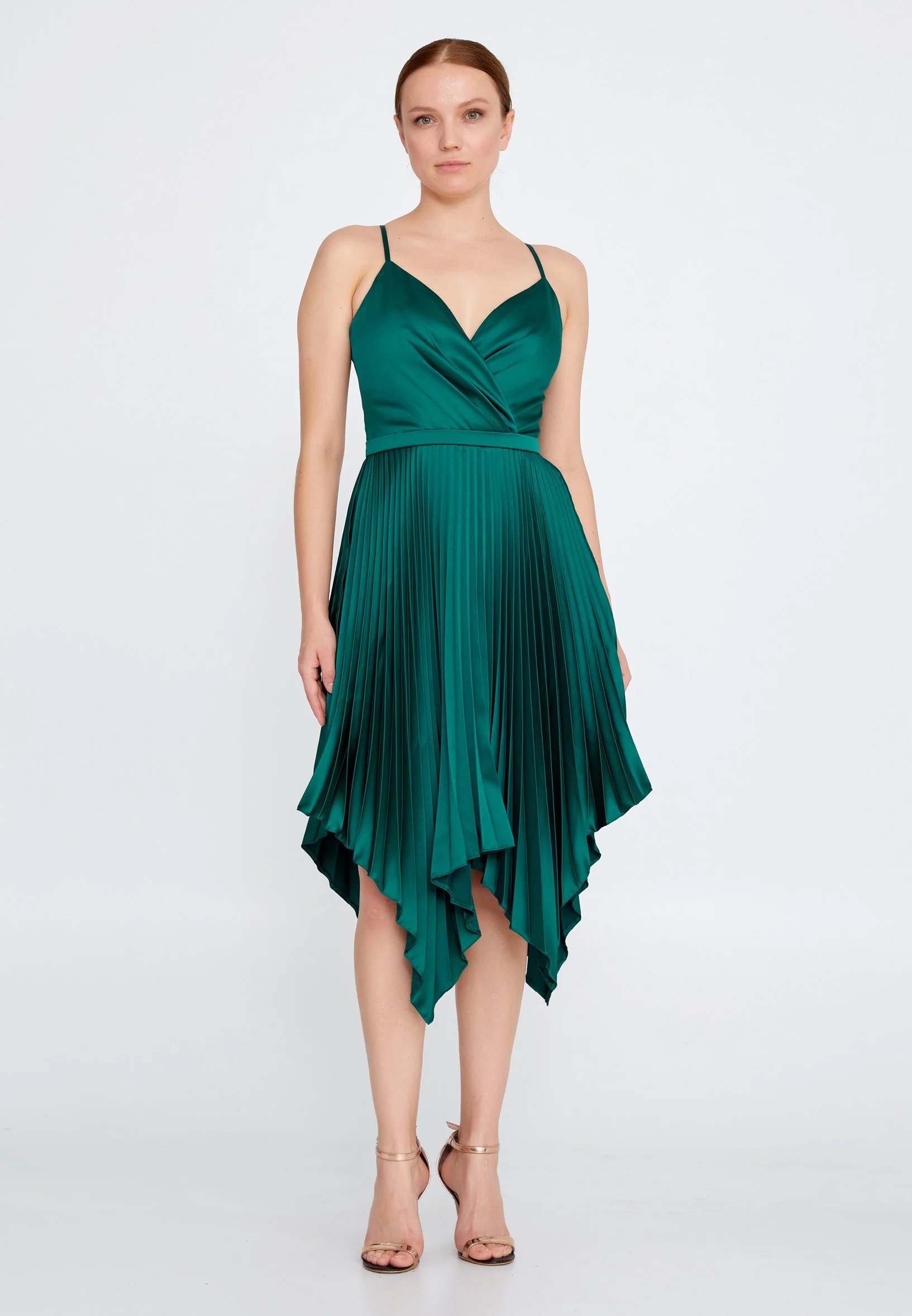 Sleeveless Midi Satin Column Regular Cocktail Dress jnm21-142 - Image 13