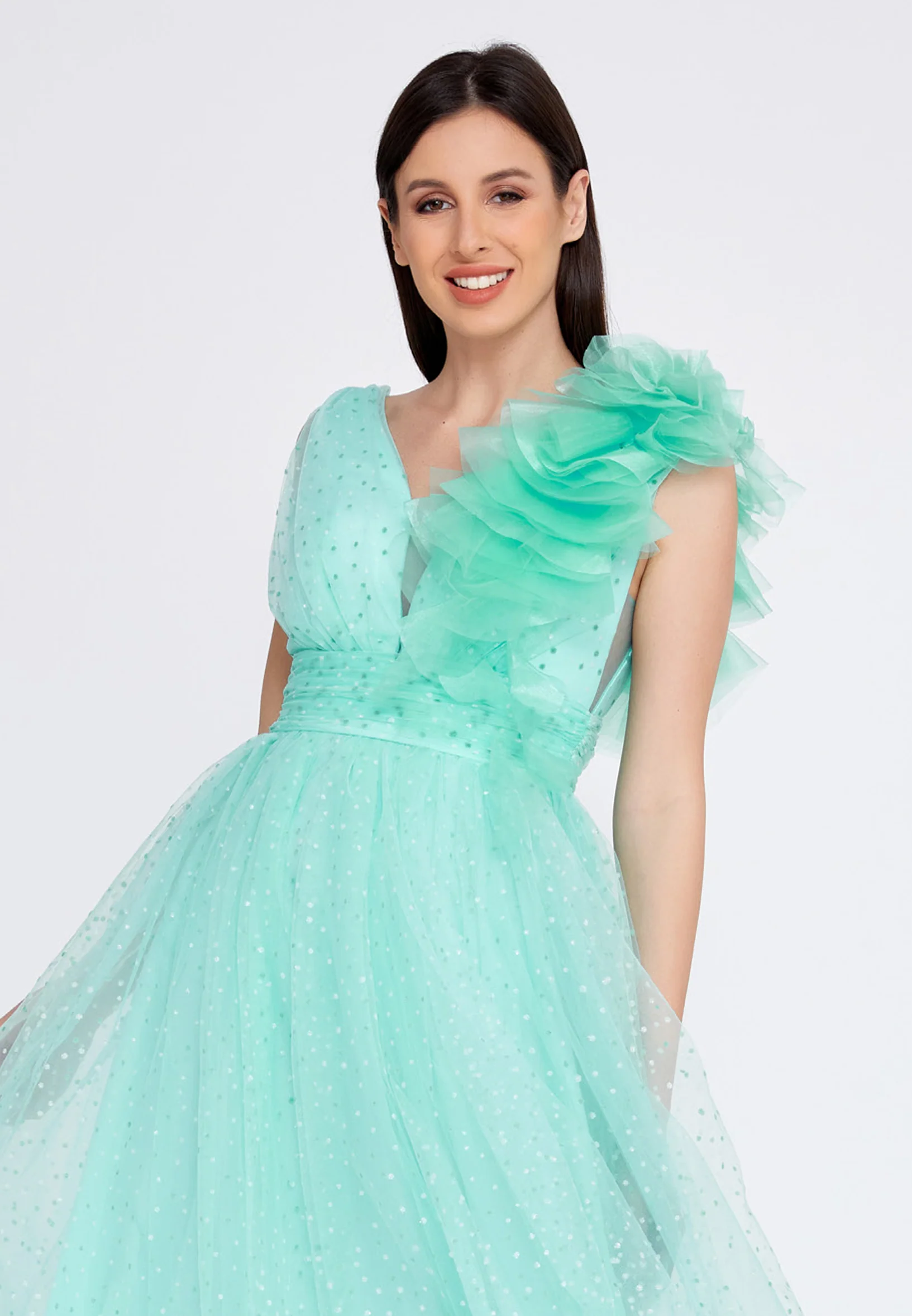 Sleeveless Midi Tulle A - Line Regular Prom Dress odr6495 - Image 12