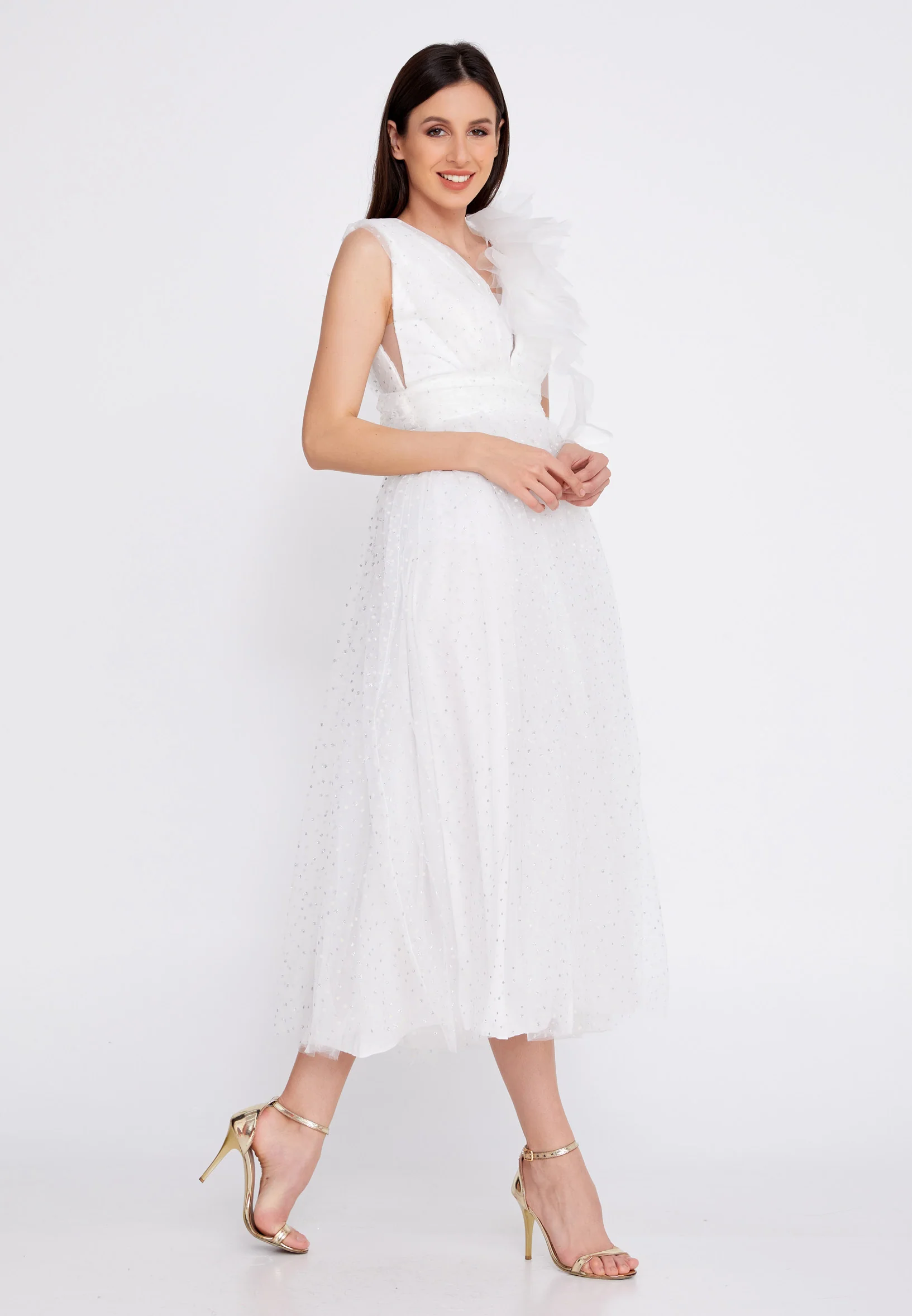 Sleeveless Midi Tulle A - Line Regular Prom Dress odr6495 - Image 7