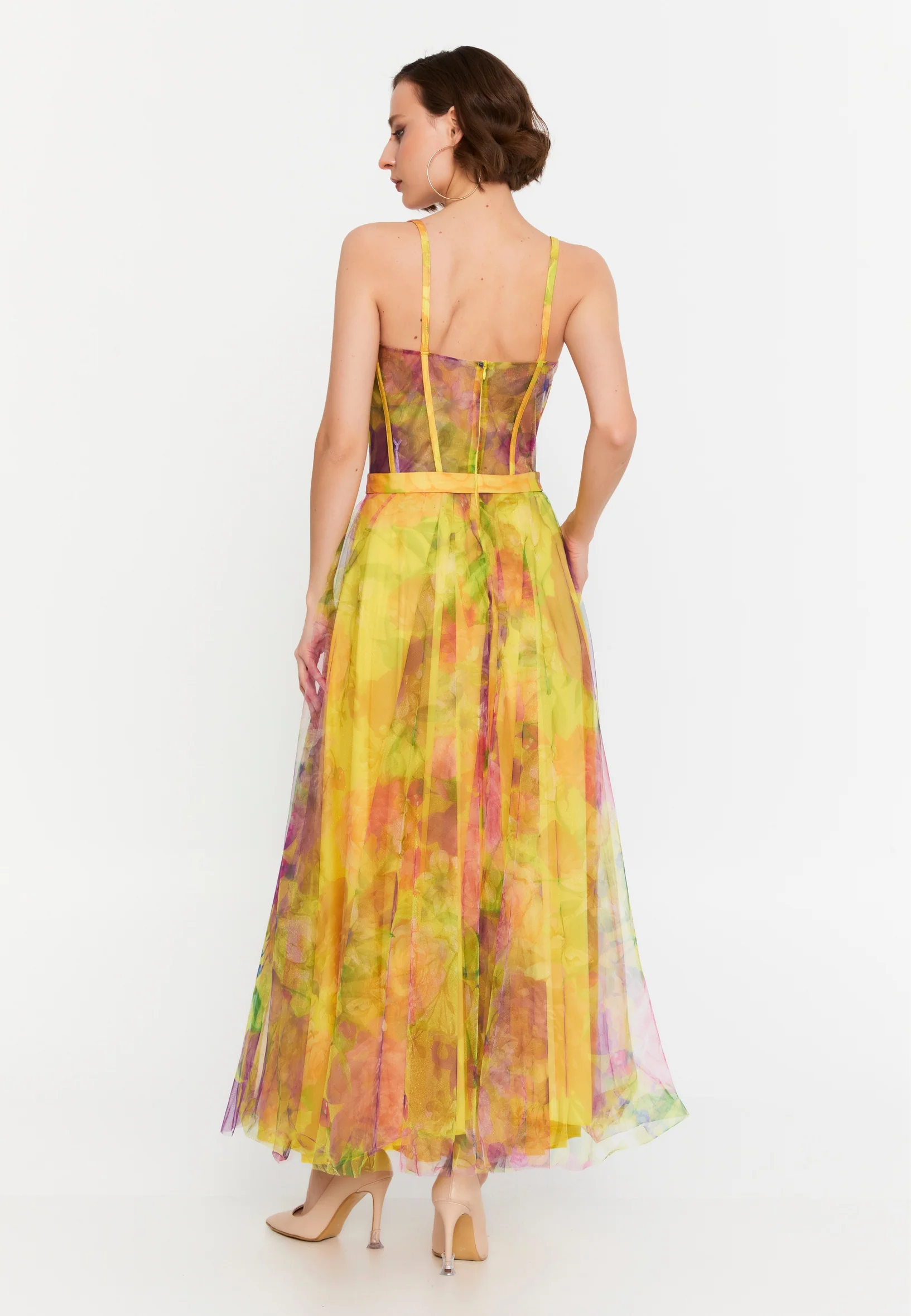 Sleeveless Midi Tulle Column Regular Evening Dress msp77370 - Image 14