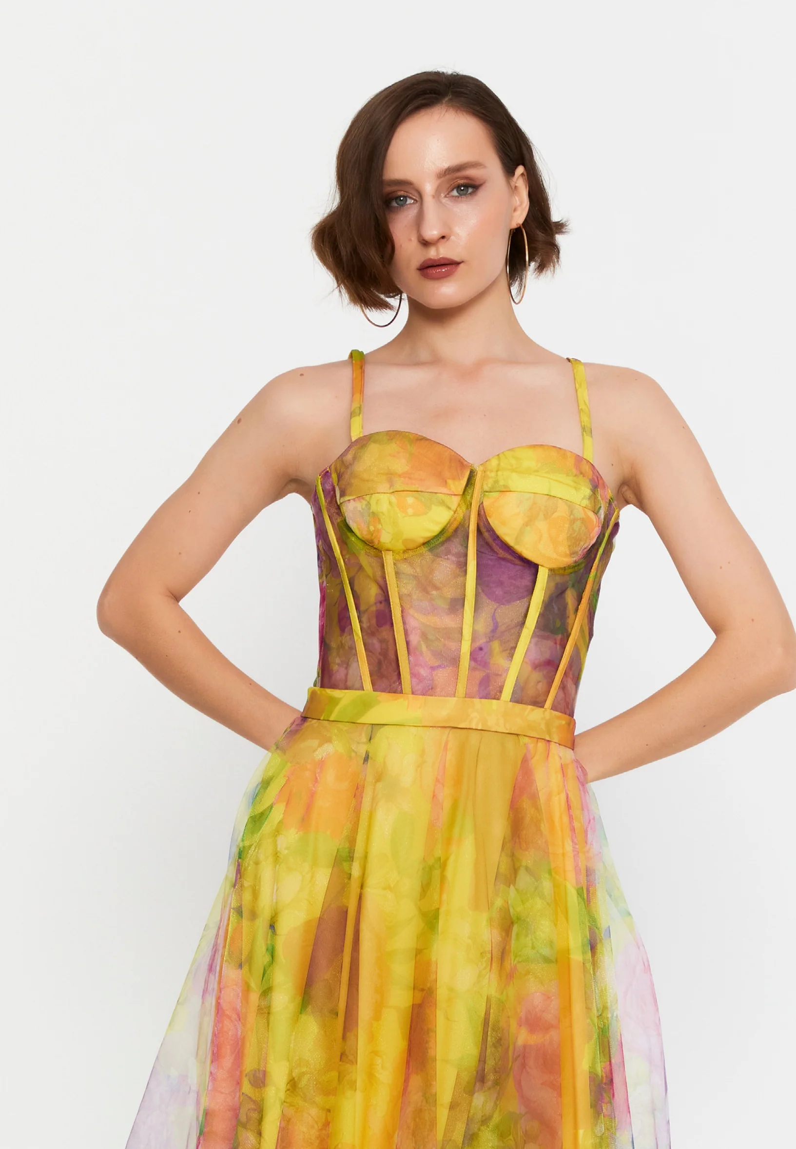 Sleeveless Midi Tulle Column Regular Evening Dress msp77370 - Image 16