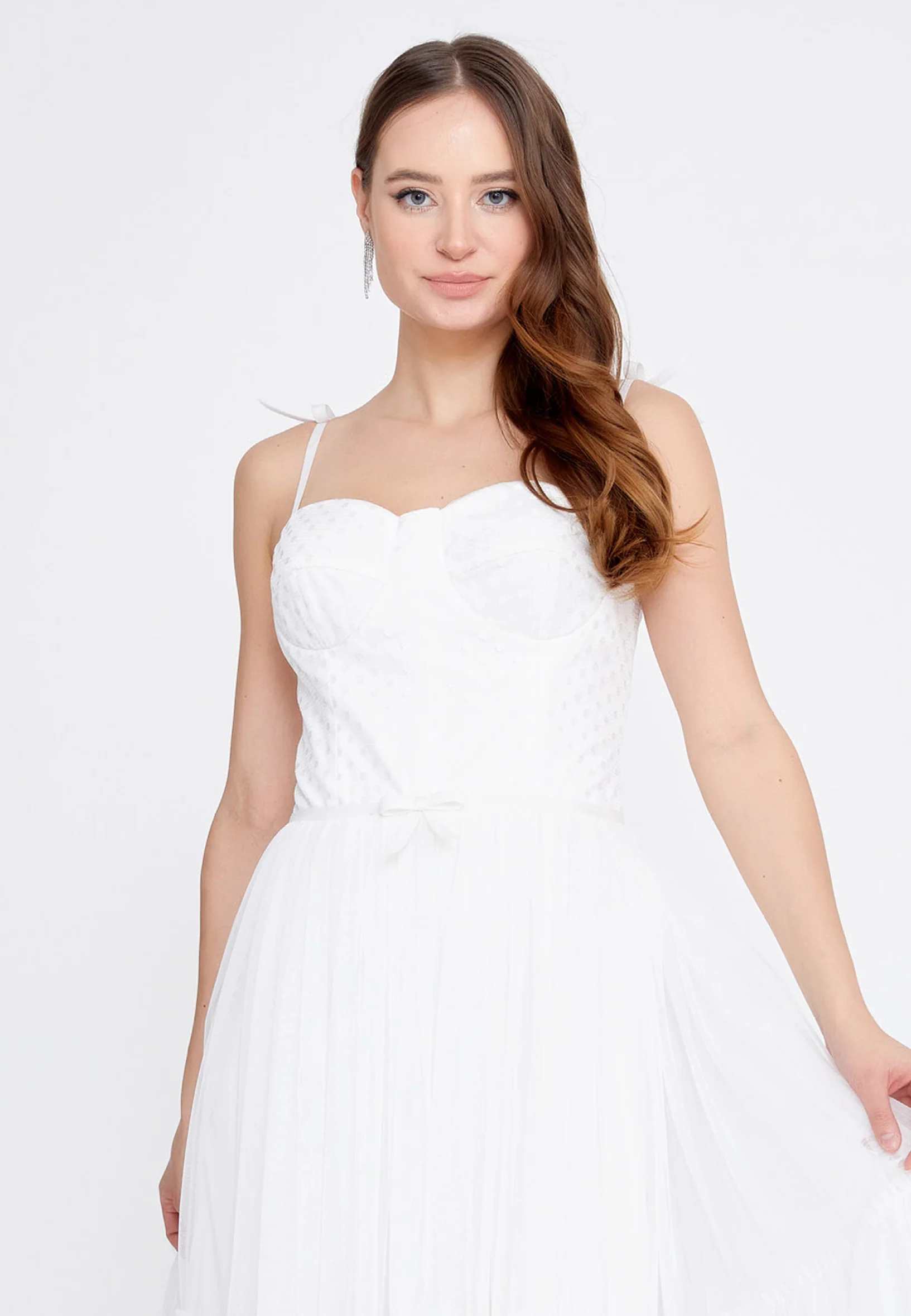 Sleeveless Midi Tulle Column Regular Wedding Guest Dress prl816 - Image 24